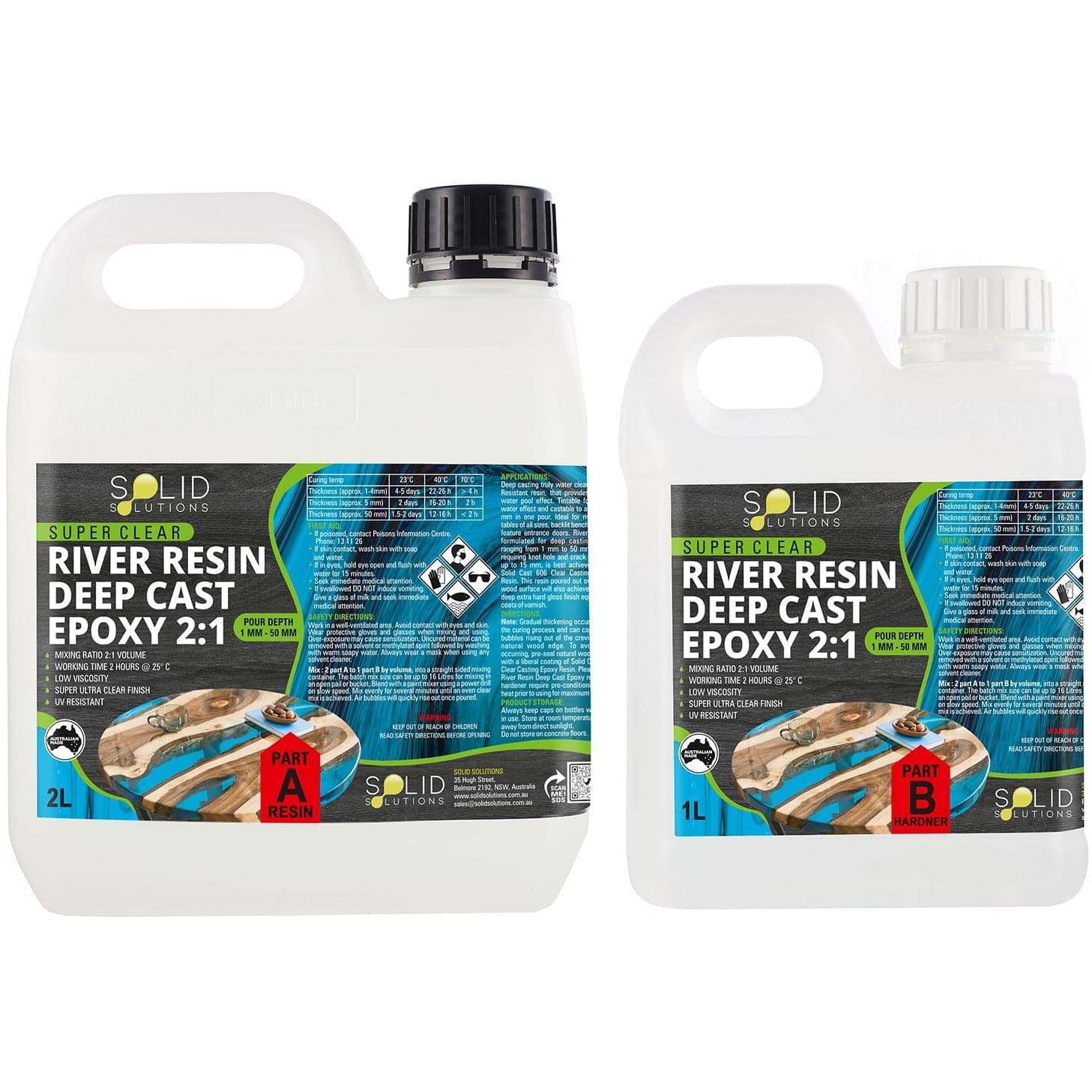 Image of Solid Solutions River Resin Deep Cast Epoxy 2:1 3Litre Kit
