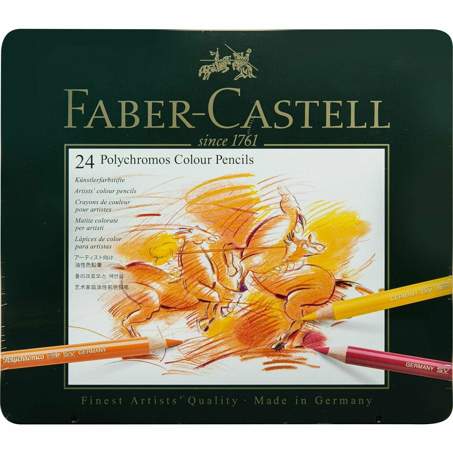 Image of Faber Castell Polychromos Colour Pencils Assorted – Tin Box of 24