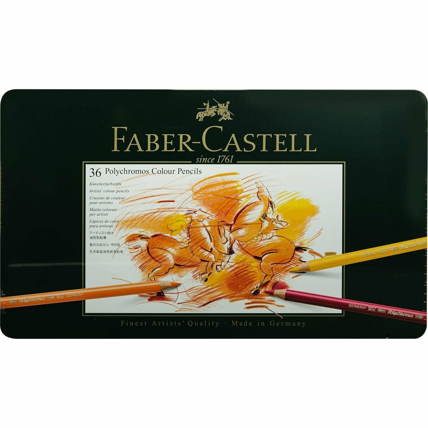 Image of Faber Castell Polychromos Colour Pencils Assorted Tin Box of 36