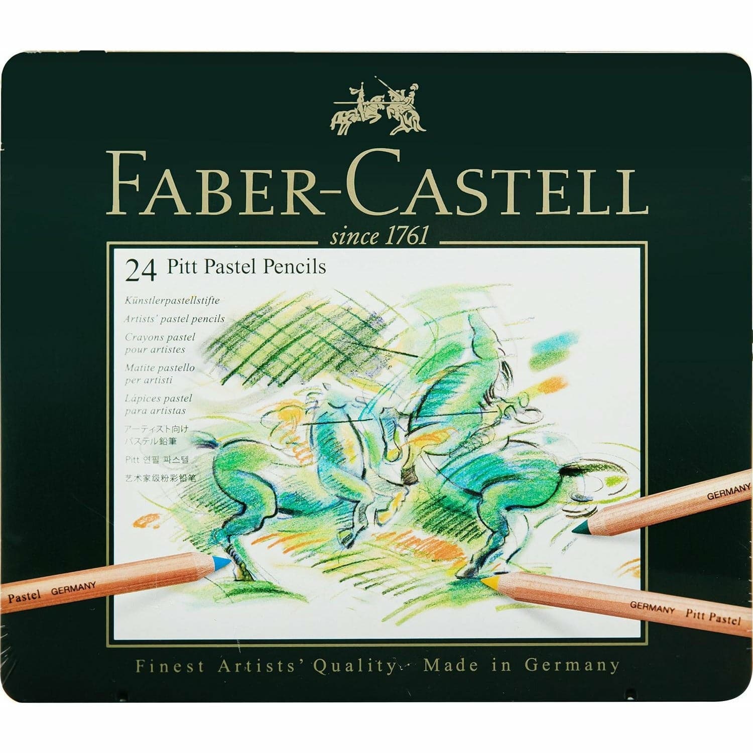 Image of Faber Castell Pitt Pastel Pencils Assorted – Tin Box of 24