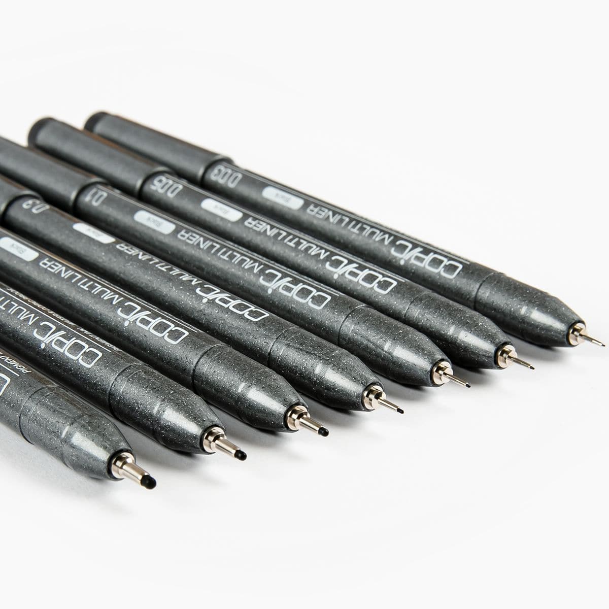 Image of Copic Multipliner Pens A-2 Set of 7. Black.