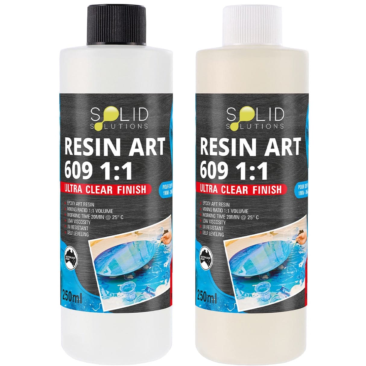 Image of Solid Solutions Resin Art Epoxy 609 1:1 500ml Beginner Kit