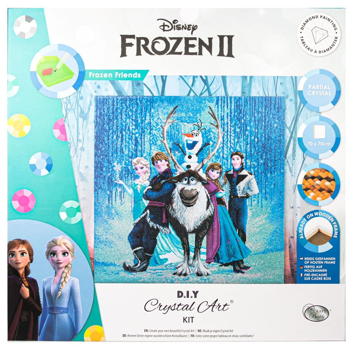 Image of Craft Buddy Disney Crystal Art Kit 70X70cm - Frozen Friends