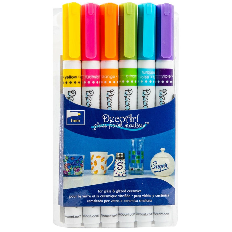 DecoArt Glass Paint Marker Multi Pack 6pc   766218070937 1 800x 