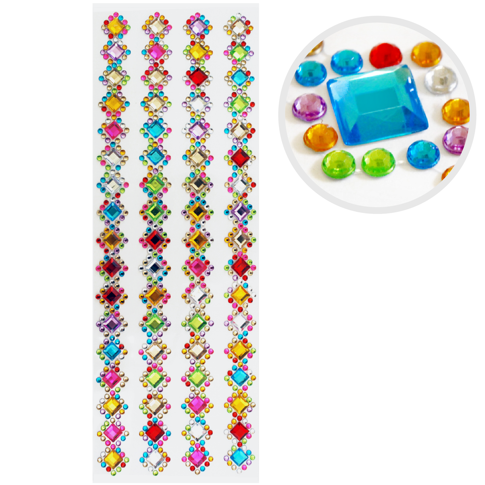 Image of MultiCraft Paper Craft Sticker: Jewel Borders-Diamond Bling 10cmx27cm