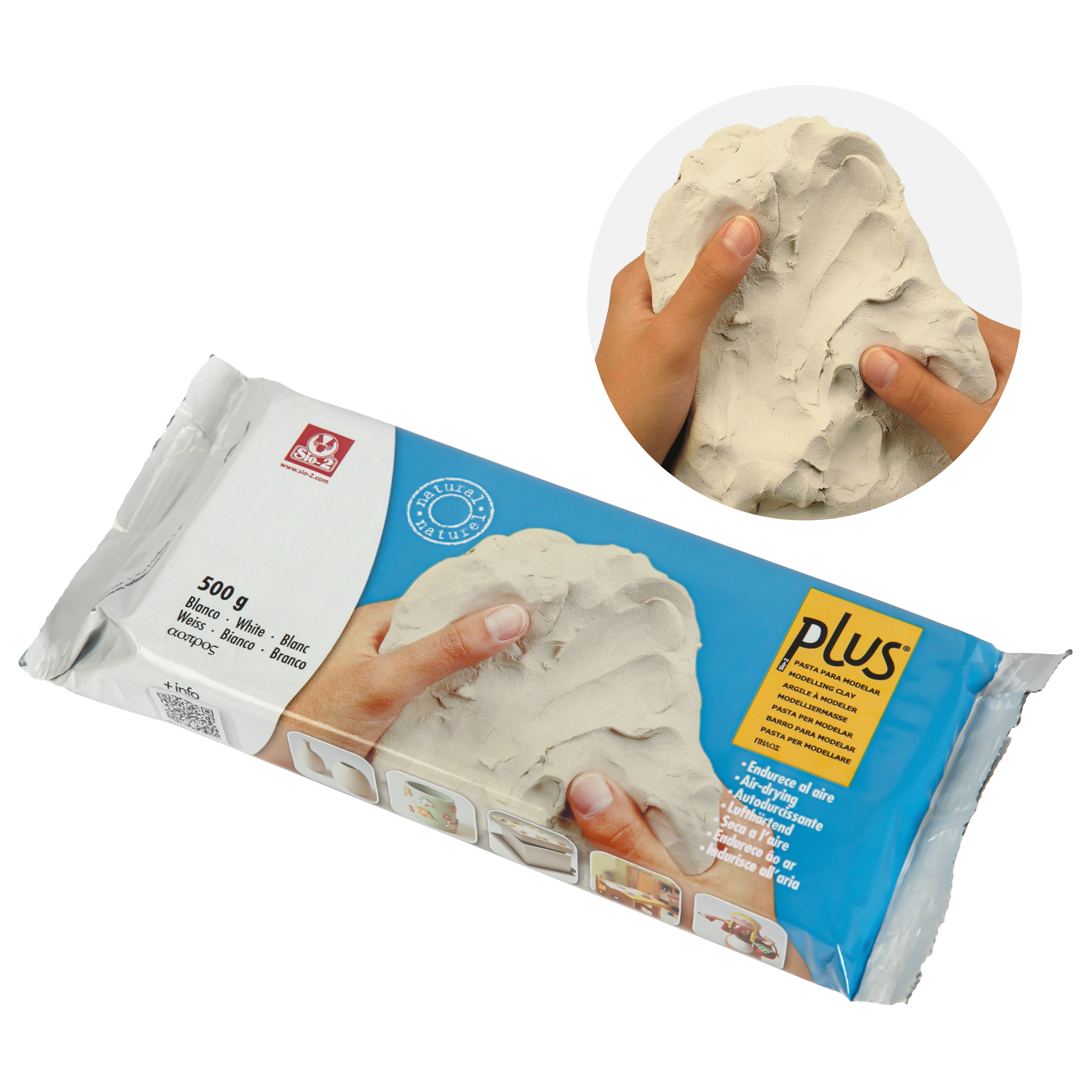 Image of Plus Natural Self Hardening Clay (Air Dry) Natural White 500g