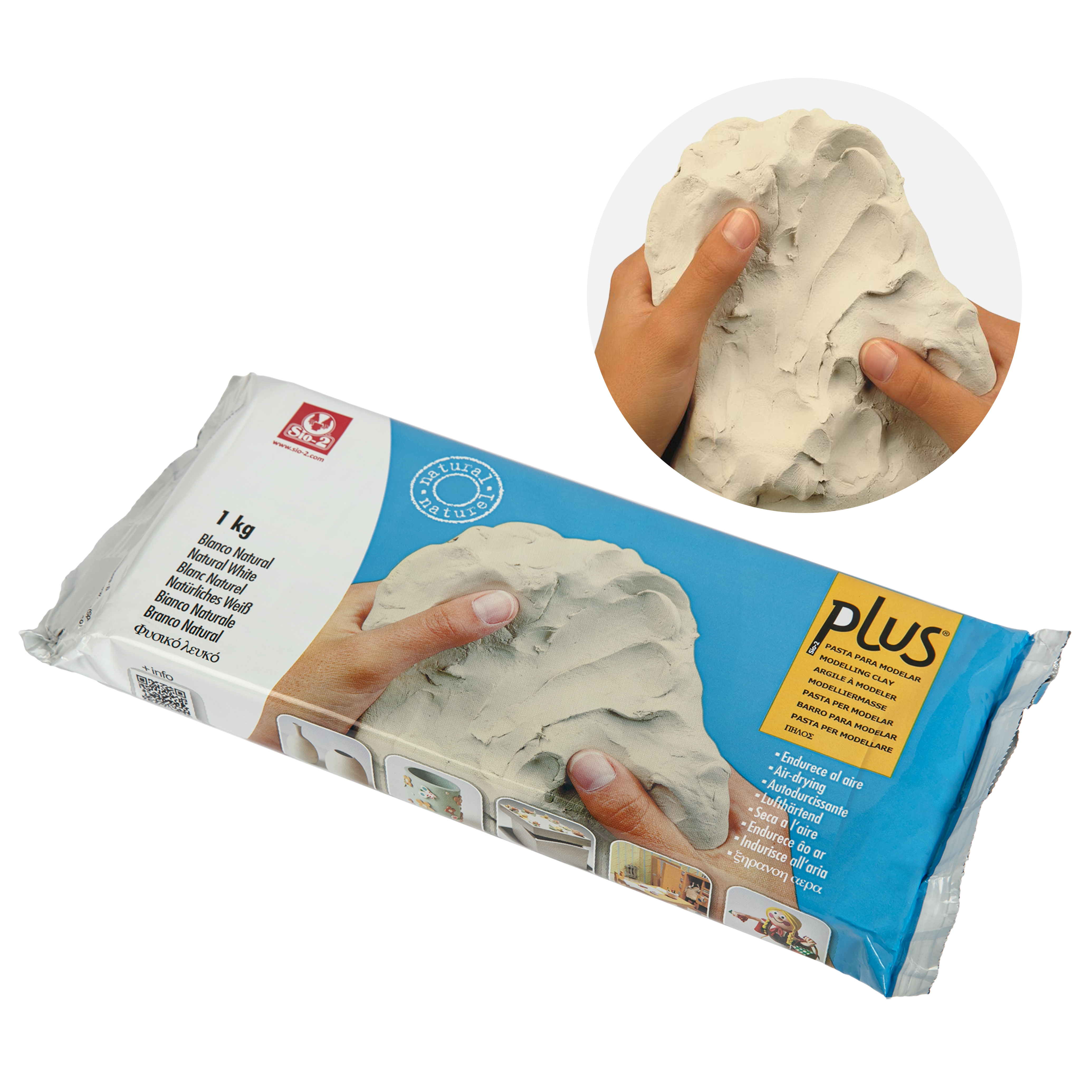 Image of Plus Natural Self Hardening (Air Dry) Clay White 1kg