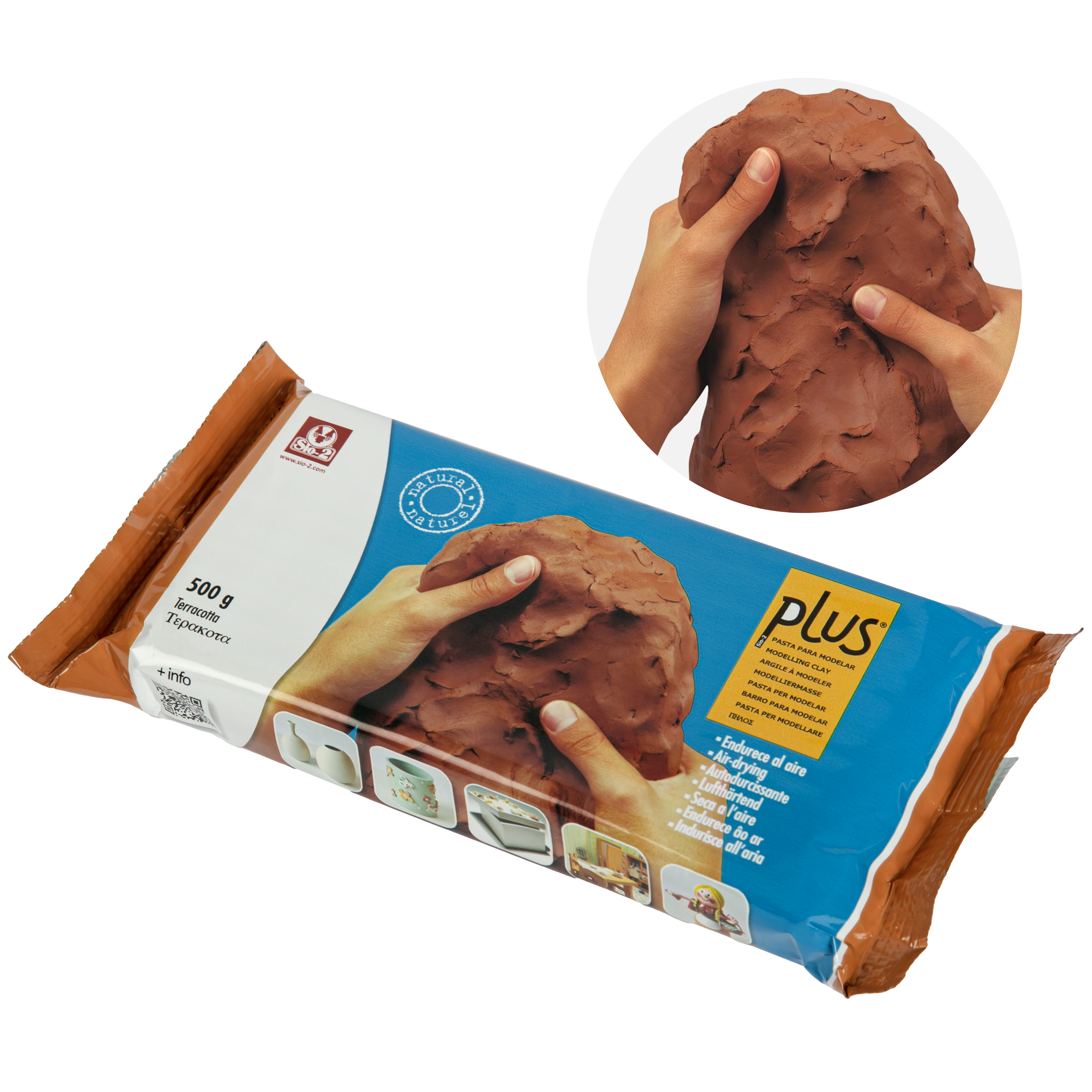 Image of Plus Natural Self Hardening Clay (Air Dry) Terracotta 500g