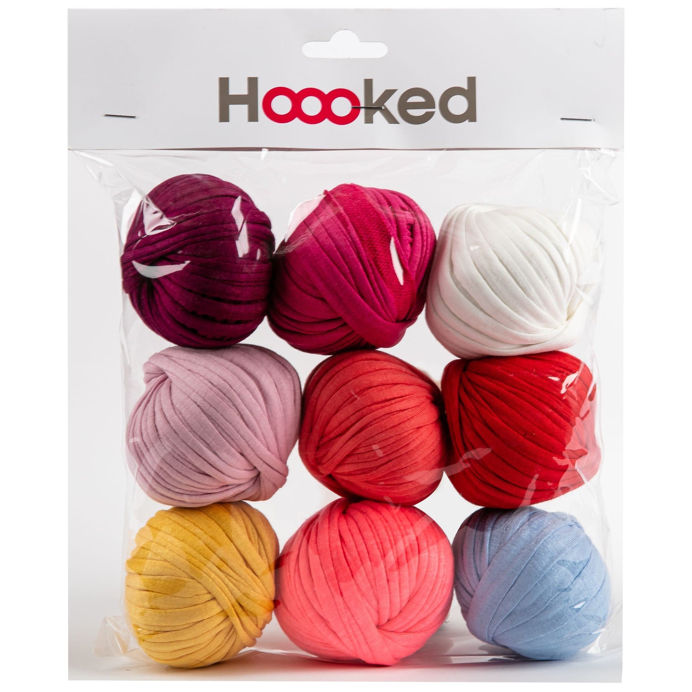 Image of Hooked Zpagetti T-Shirt Yarn Happy Shades Set 9 Bobbins X 6 Metres