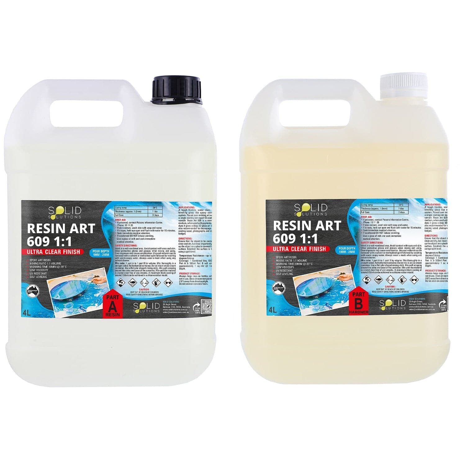 Image of Solid Solutions Resin Art Epoxy 609 1:1 8Litre Kit