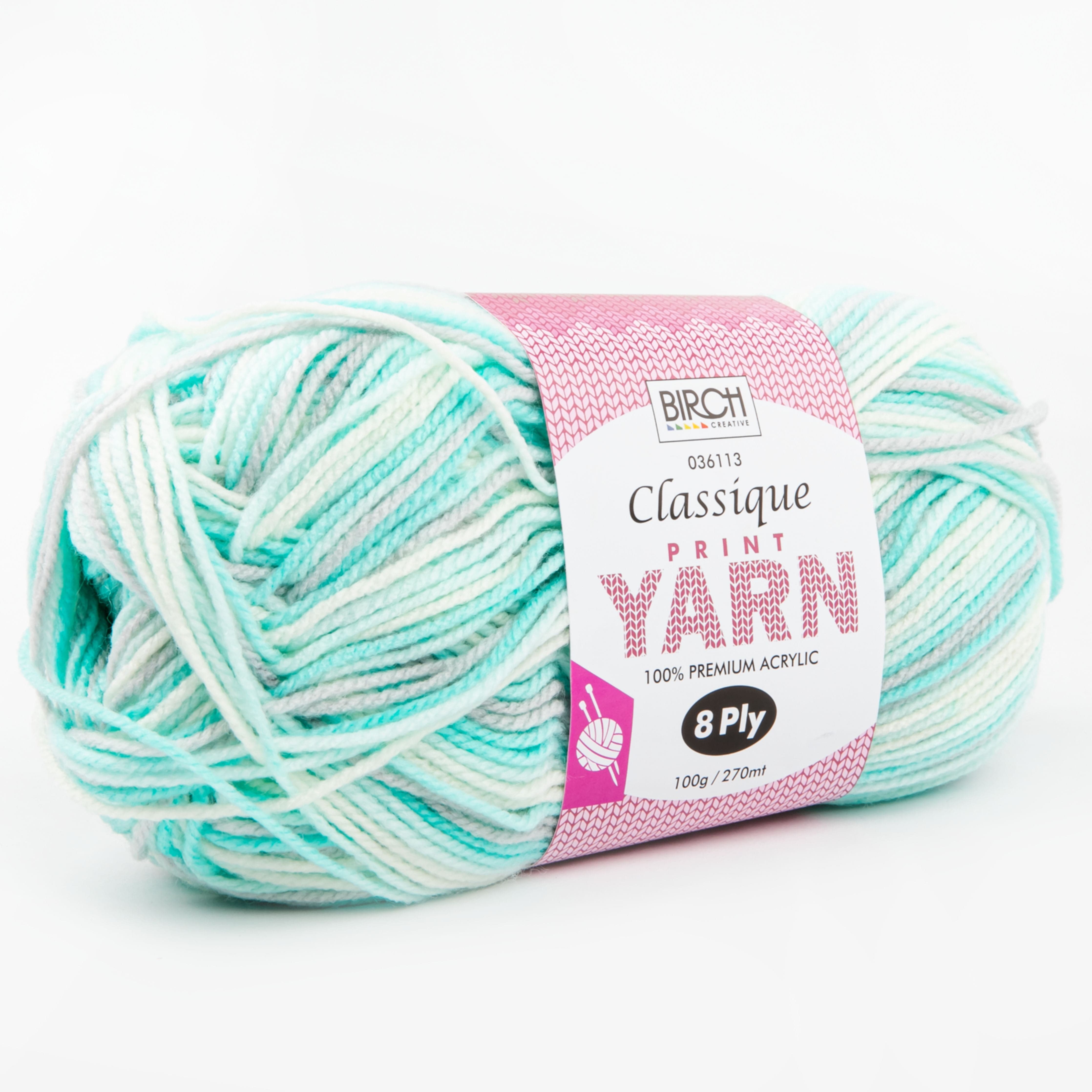 Image of Birch Classique Knitting Yarn Prints 100% Premium Acrylic 100G Ball 8Ply -Seafoam