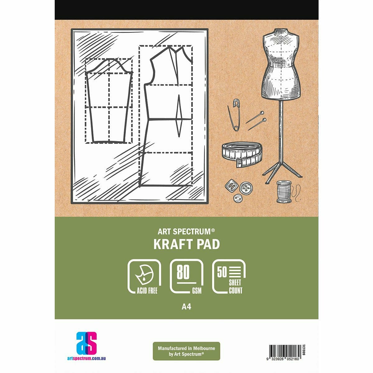 Image of Art Spectrum Kraft Pad A4 80GSM 50 Sheets