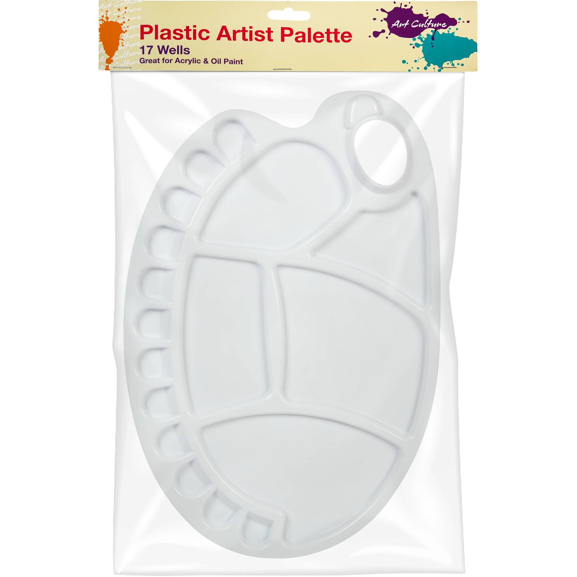 Image of Art Culture Plastic Palette 17 Wells 13.5 x 9.5 Inches