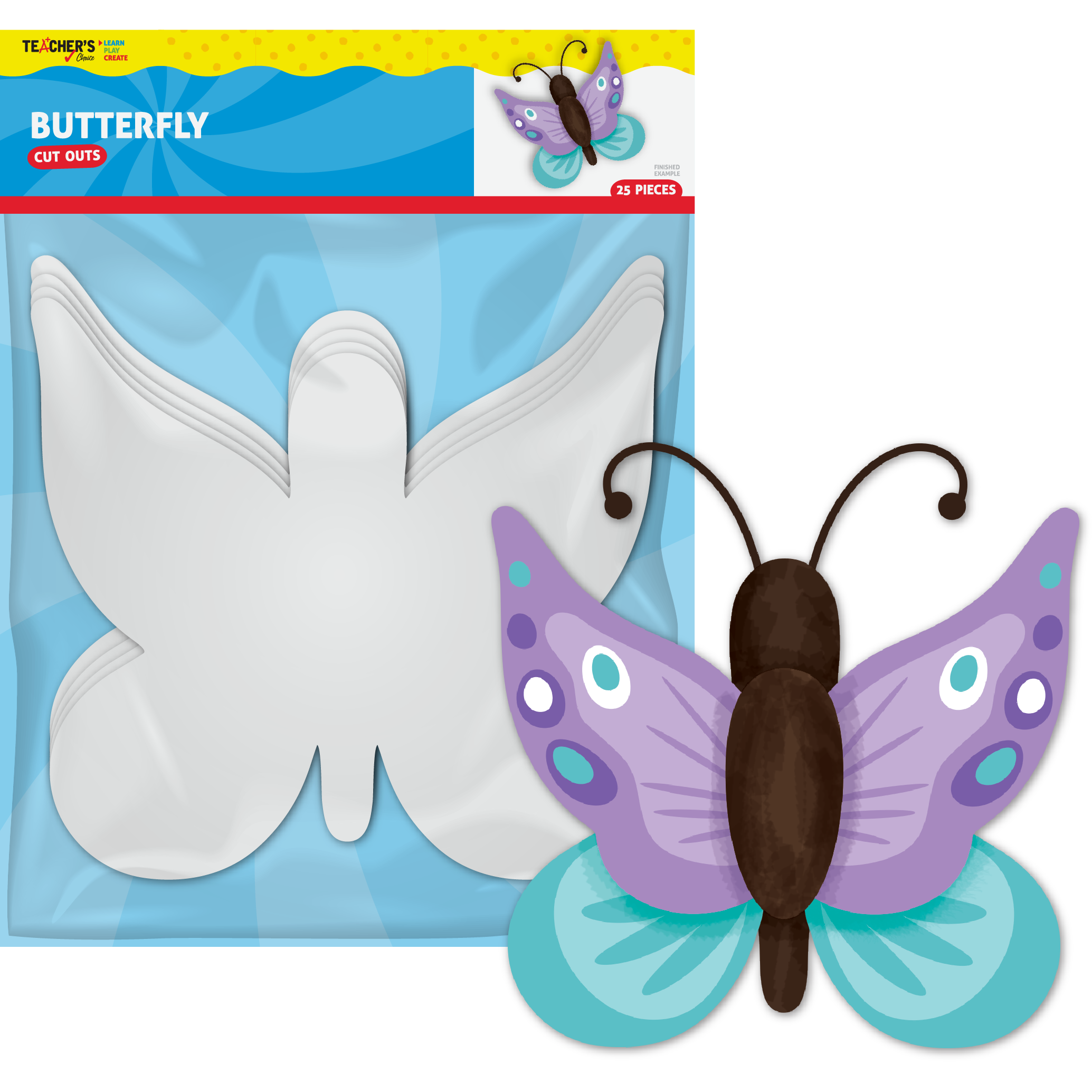 Image of Teacher's Choice Butterfly Paper Cut Outs 25 Pieces