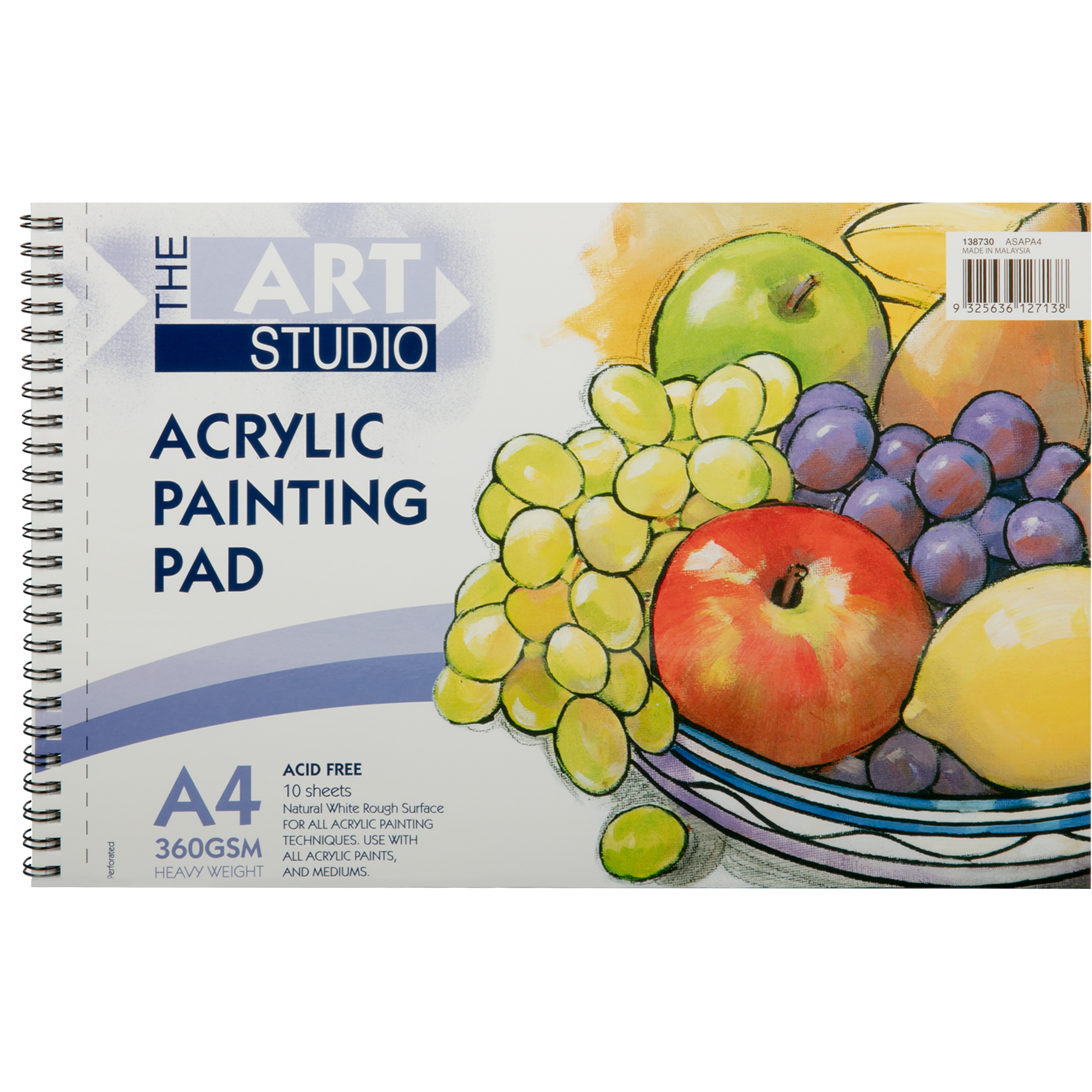 Image of Art Studio 360gsm Acrylic Painting Pad A4 10 Sheets