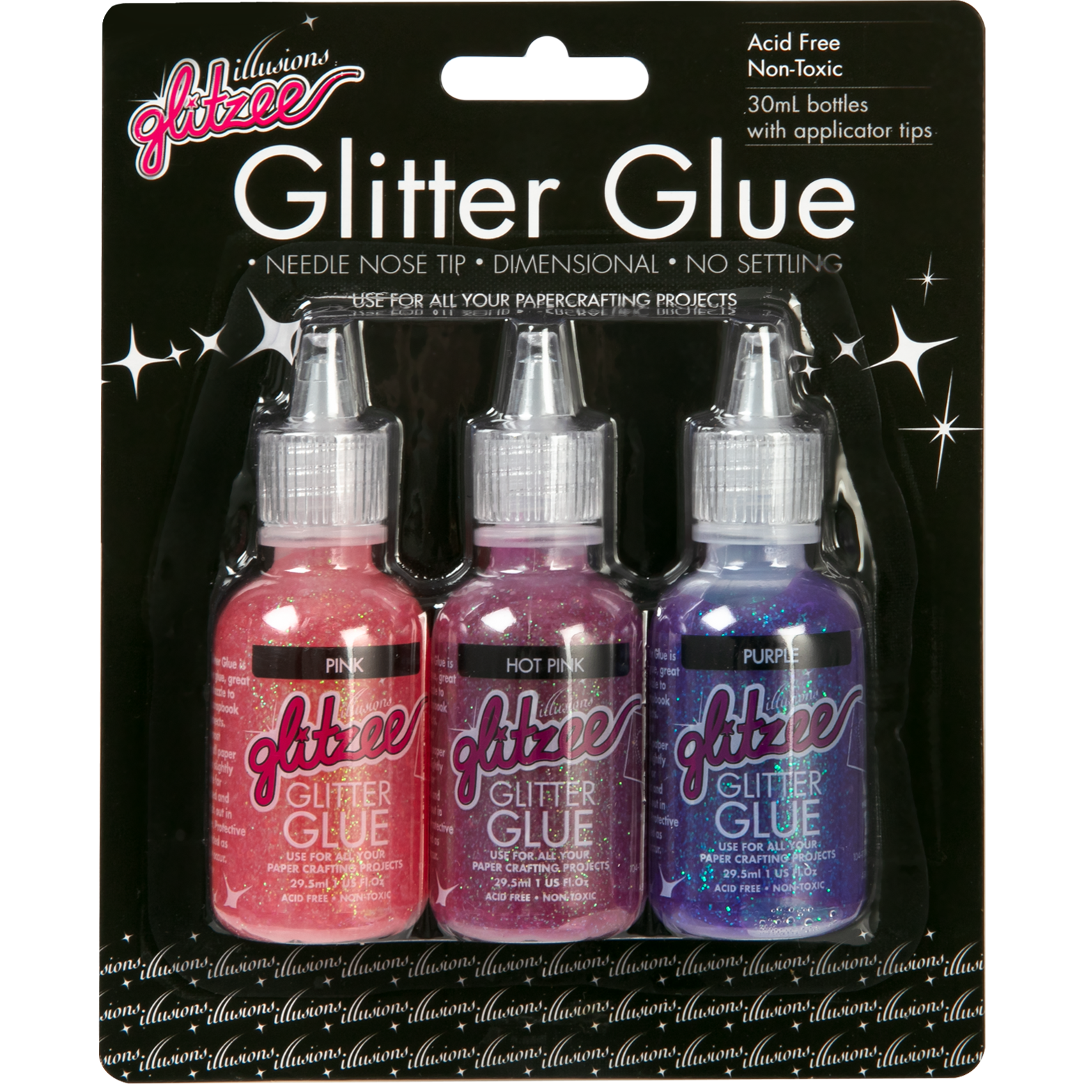 Image of Illusions Glitzee Glitter Glue Assorted 29.5mL (3 Pieces)