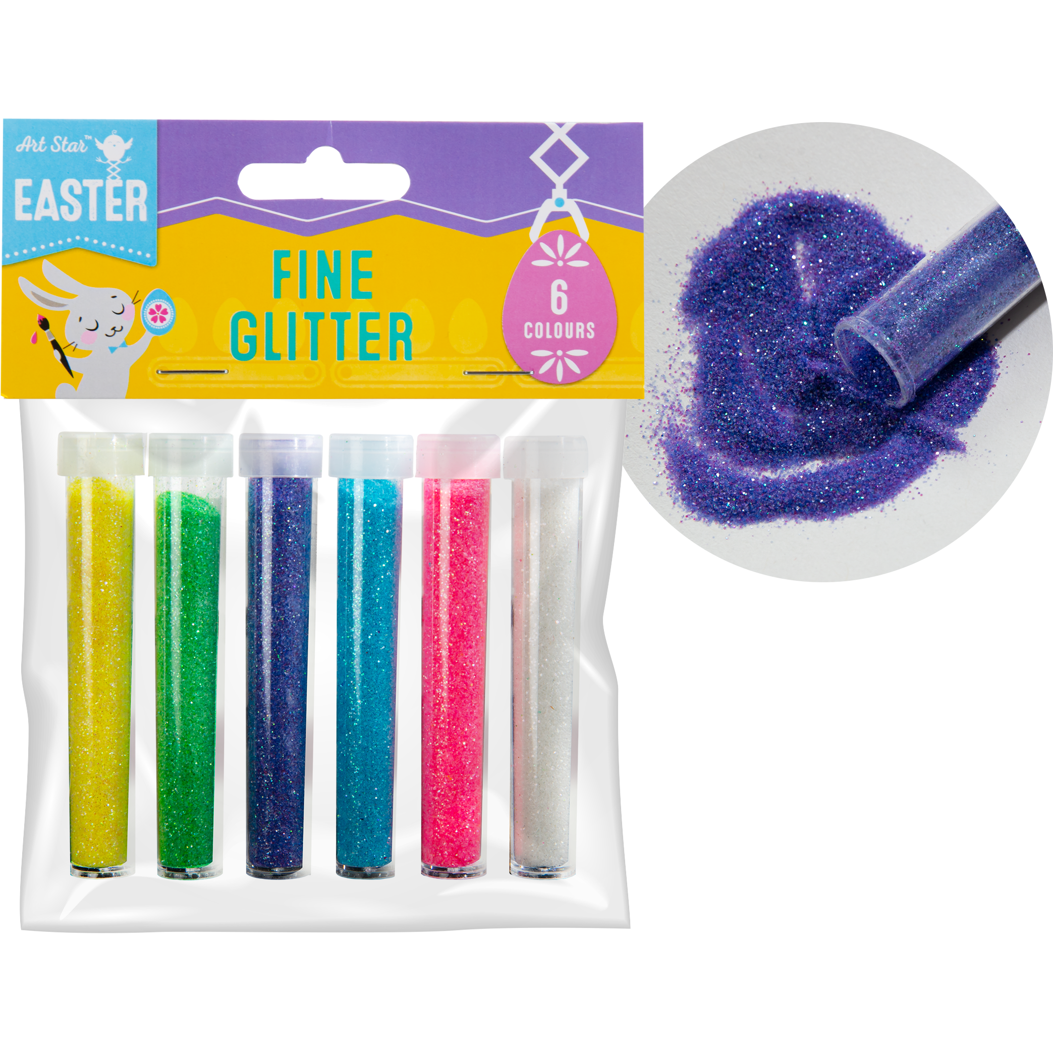 Image of Easter Colours Glitter 6pc