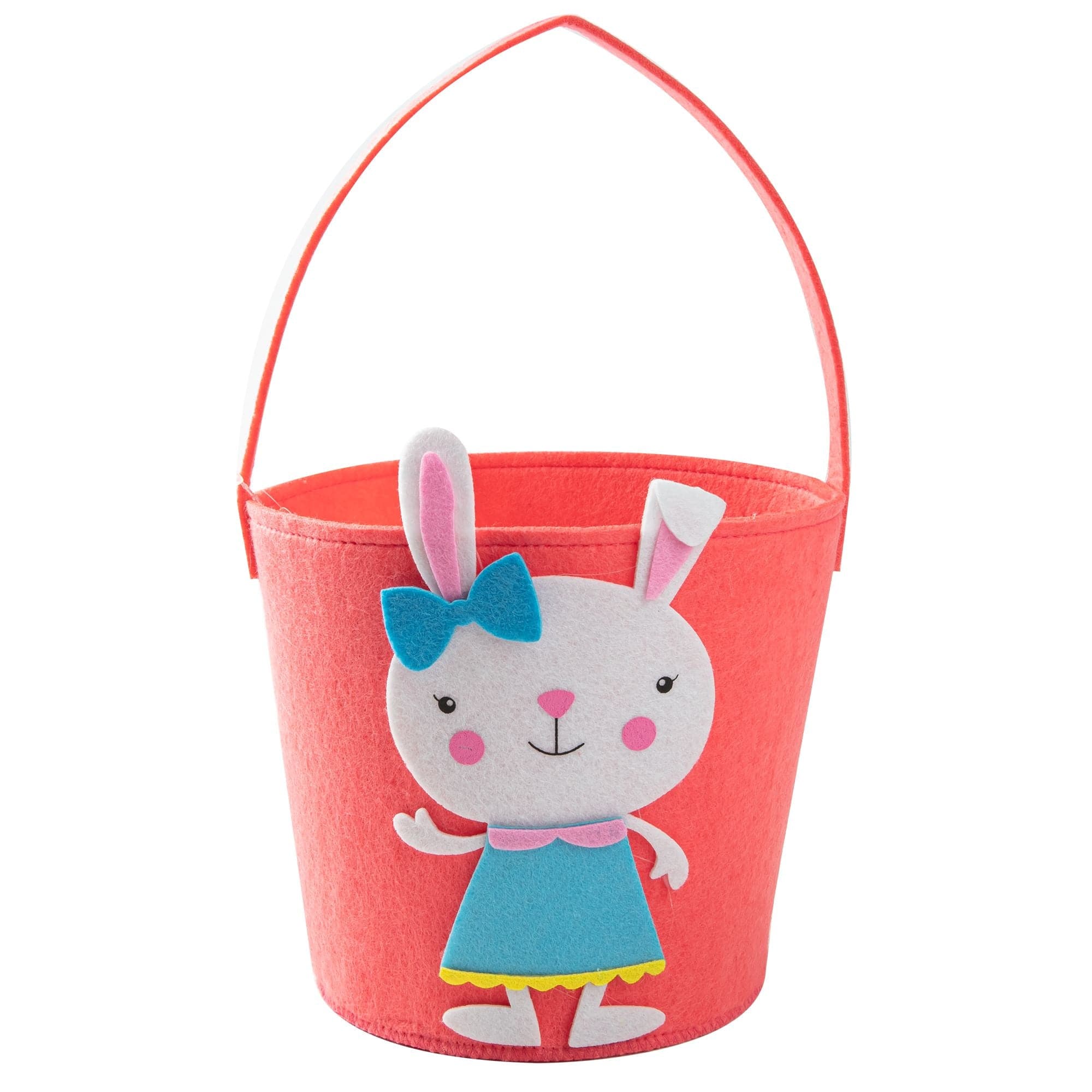 Image of Art Star Easter Felt Hunt Basket Rabbit Pink