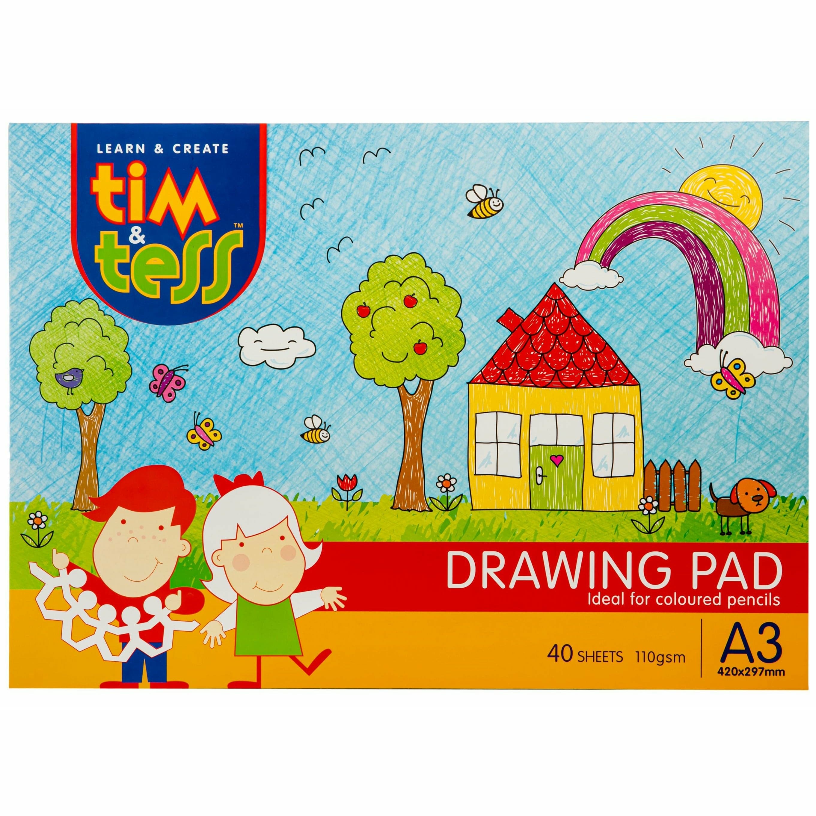 Image of Tim & Tess A3 Drawing Pad-White (40 Sheets)