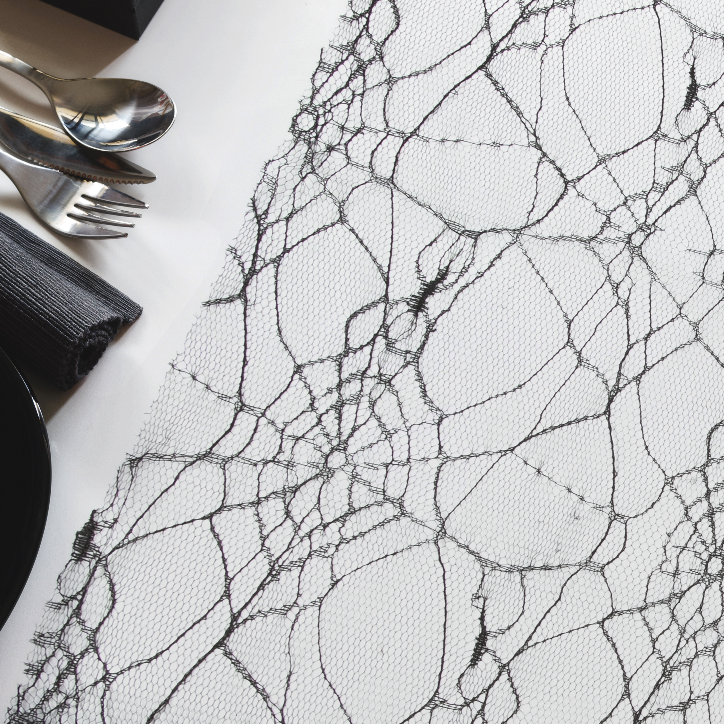 Image of Halloween Spider Web Table Runner 1.8m x 48cm