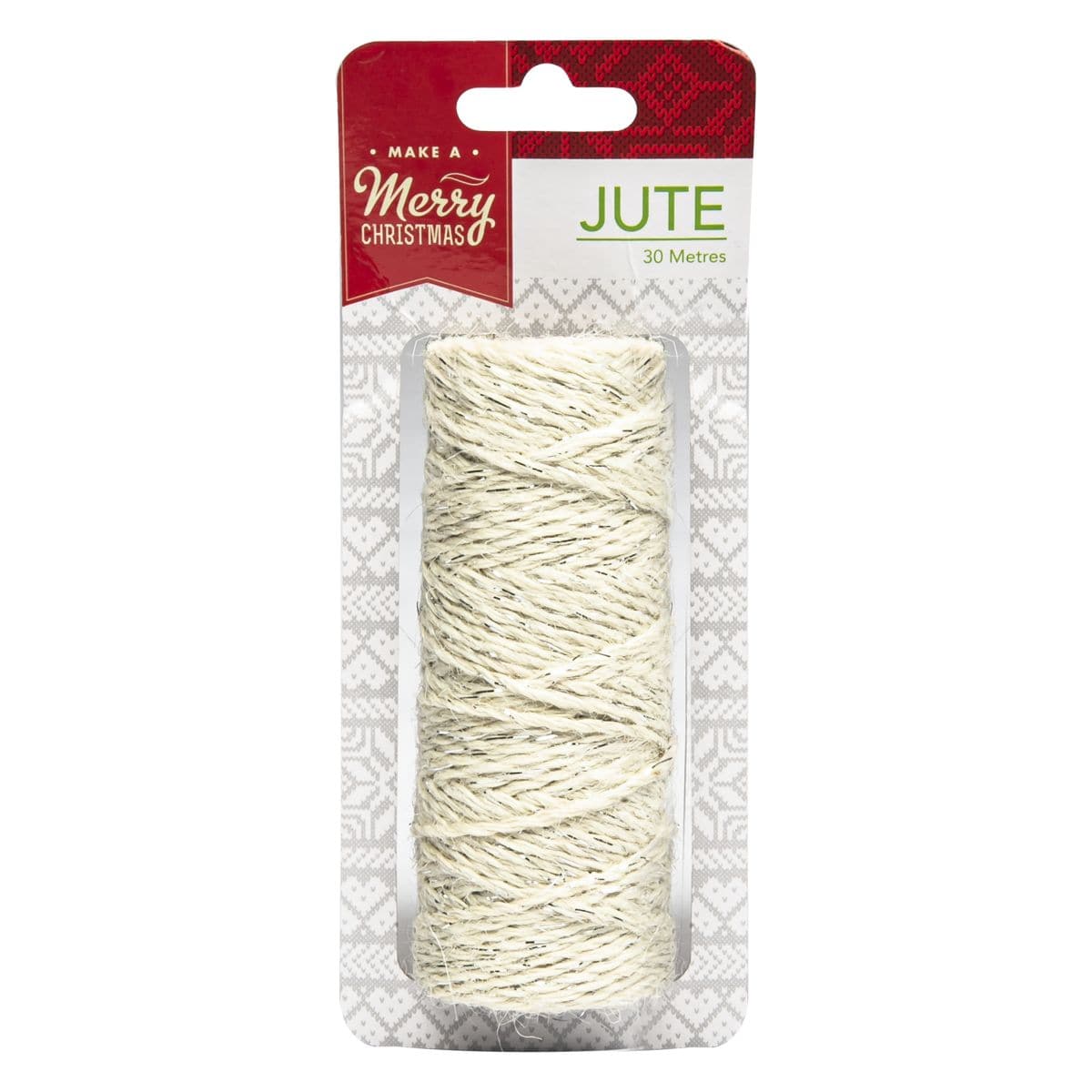 Image of Make A Merry Christmas White Jute W/Gold Thread 30M