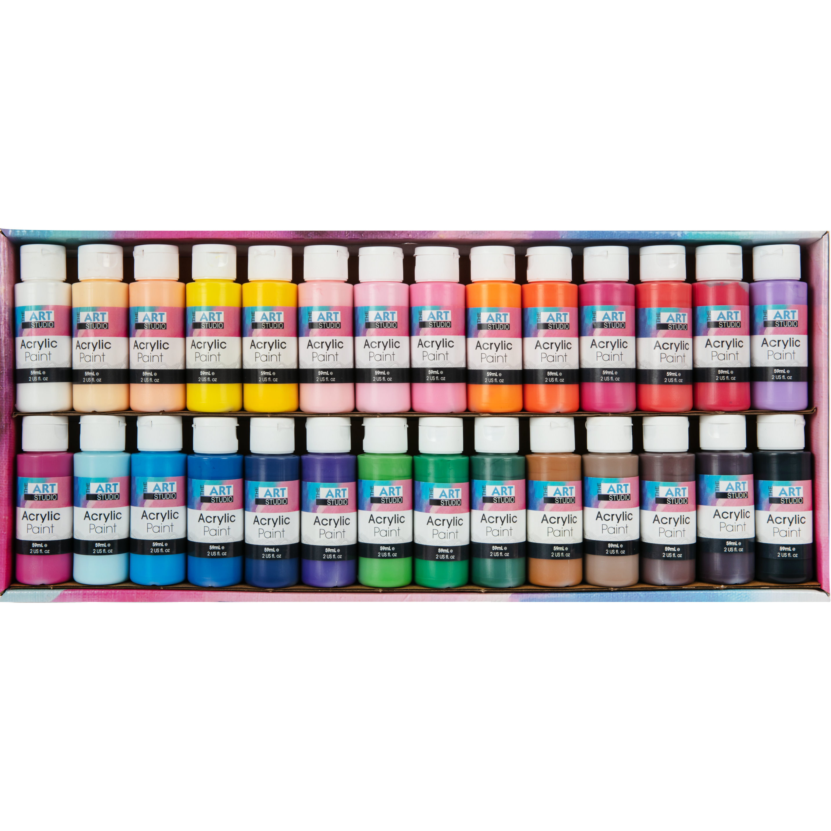 Image of The Art Studio Acrylic Paint 59ml Bottles 28 Piece Pack