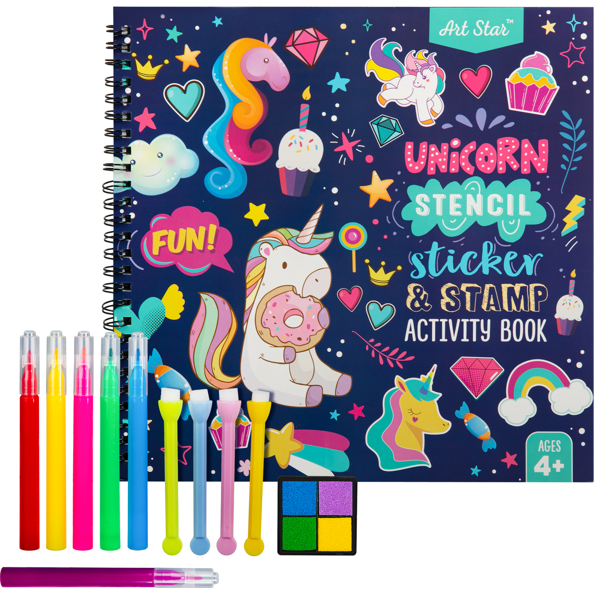 Image of Art Star Unicorn Stencil Sticker & Stamp Activity Kit