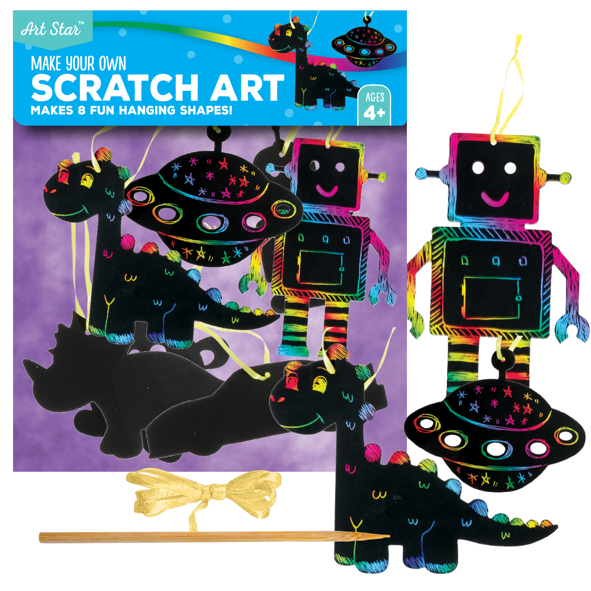 Image of Art Star Make Your Own Scratch Art Kit Makes 8