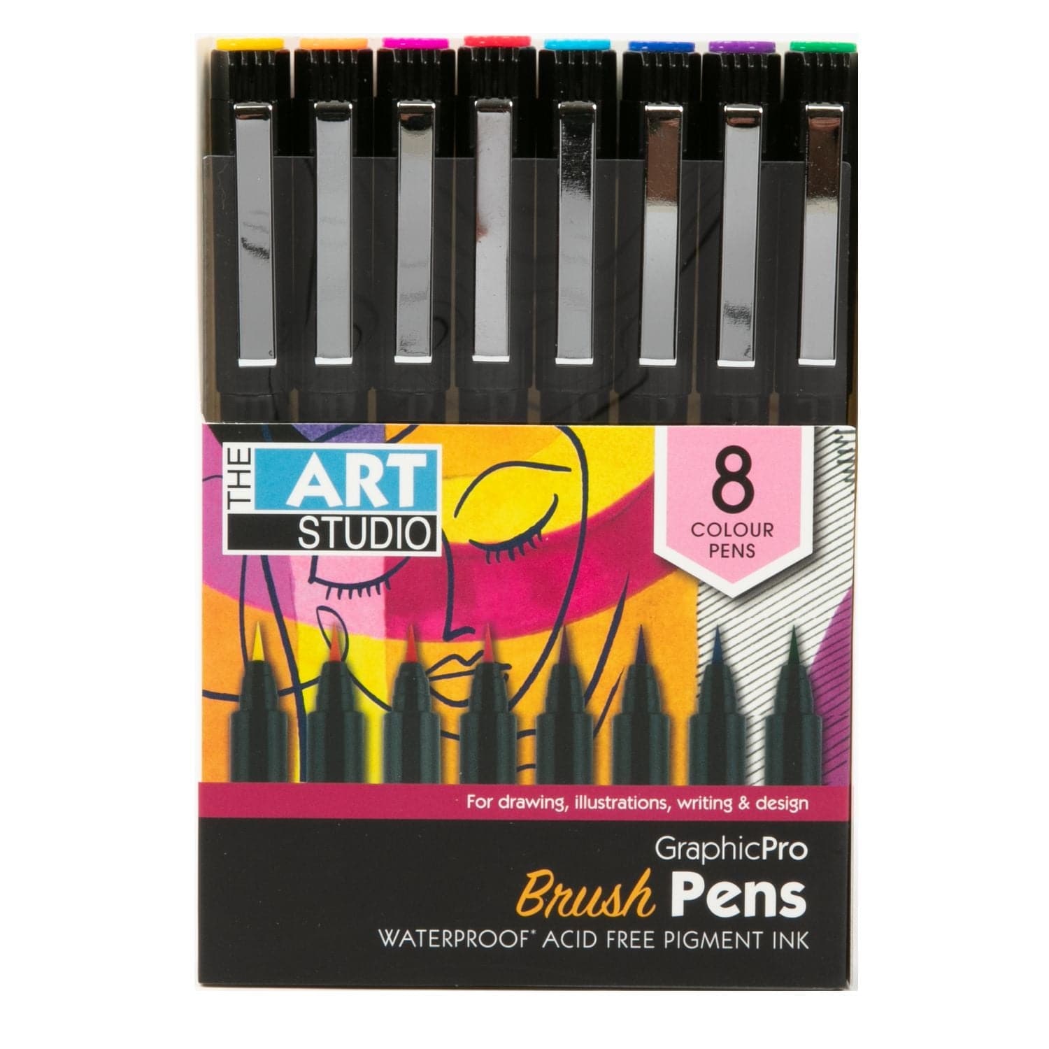 Image of The Art Studio Colour Pigment Liner 8pk (Brush)