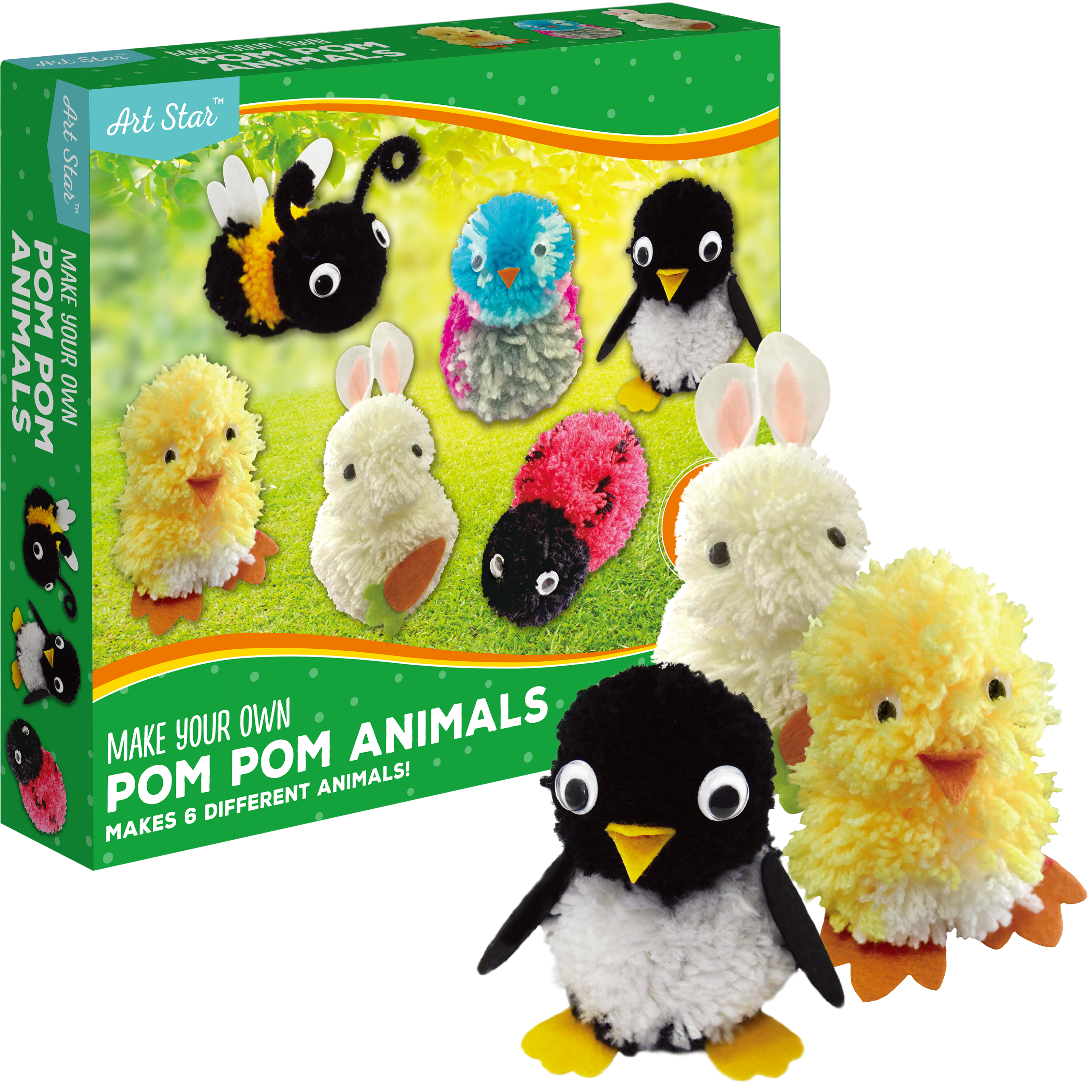 Image of Art Star Make Your Own Pom Pom Animals Kit Makes 6
