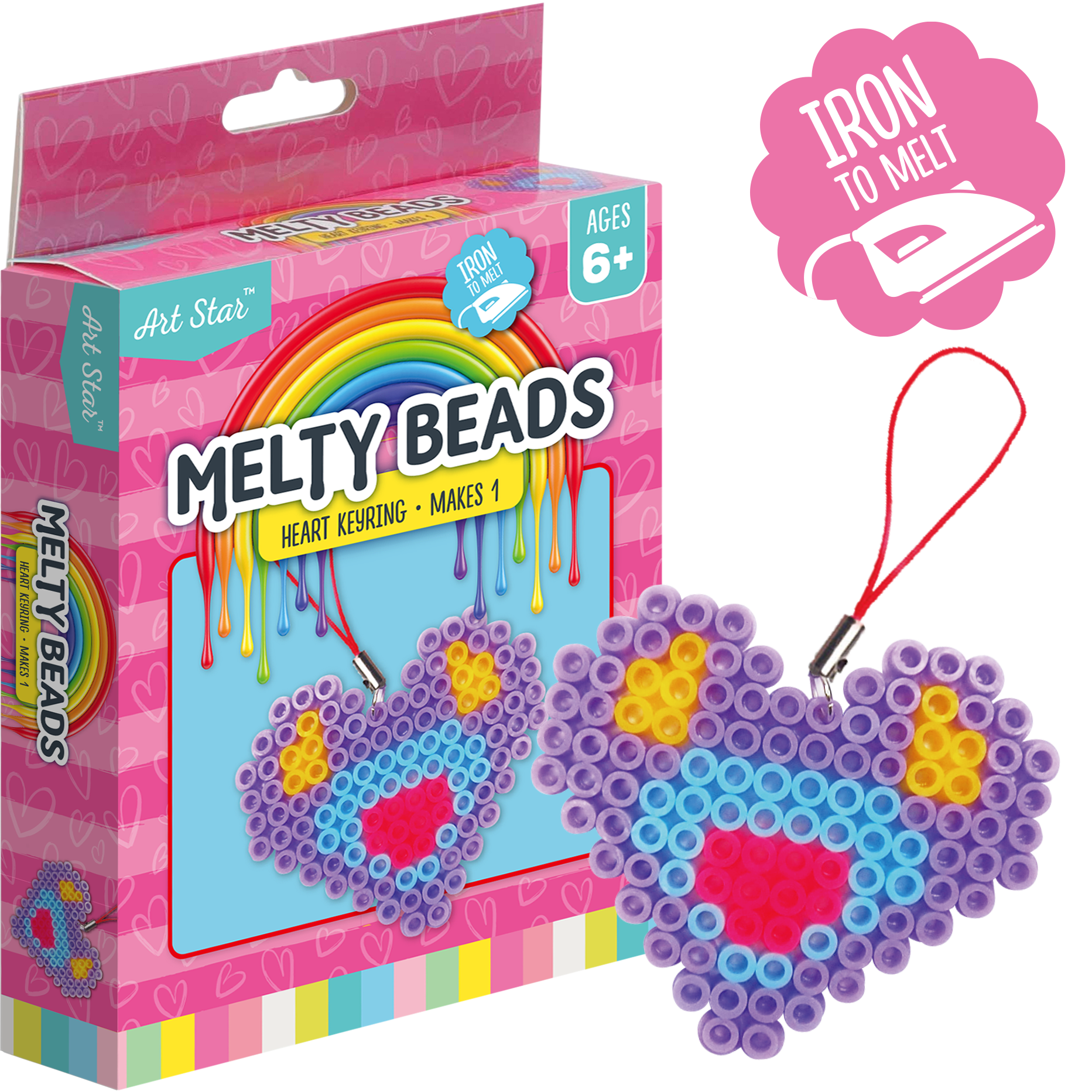 Image of Art Star Melty Beads Heart Keyring Kit