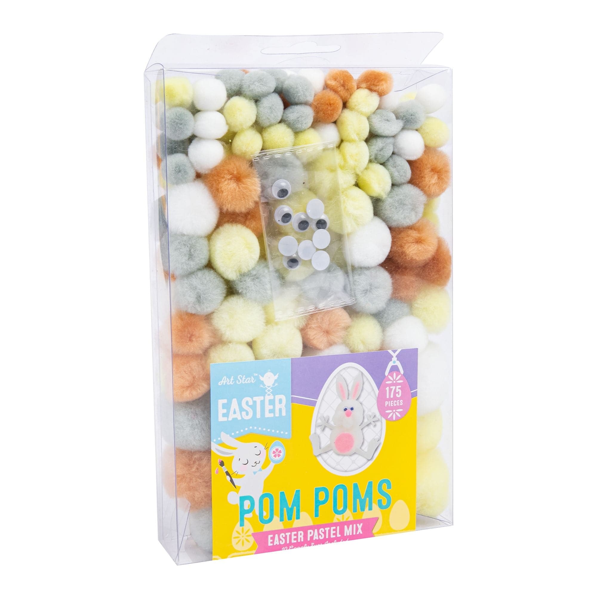 Image of Art Star Easter Pastel Pom Poms 175pc