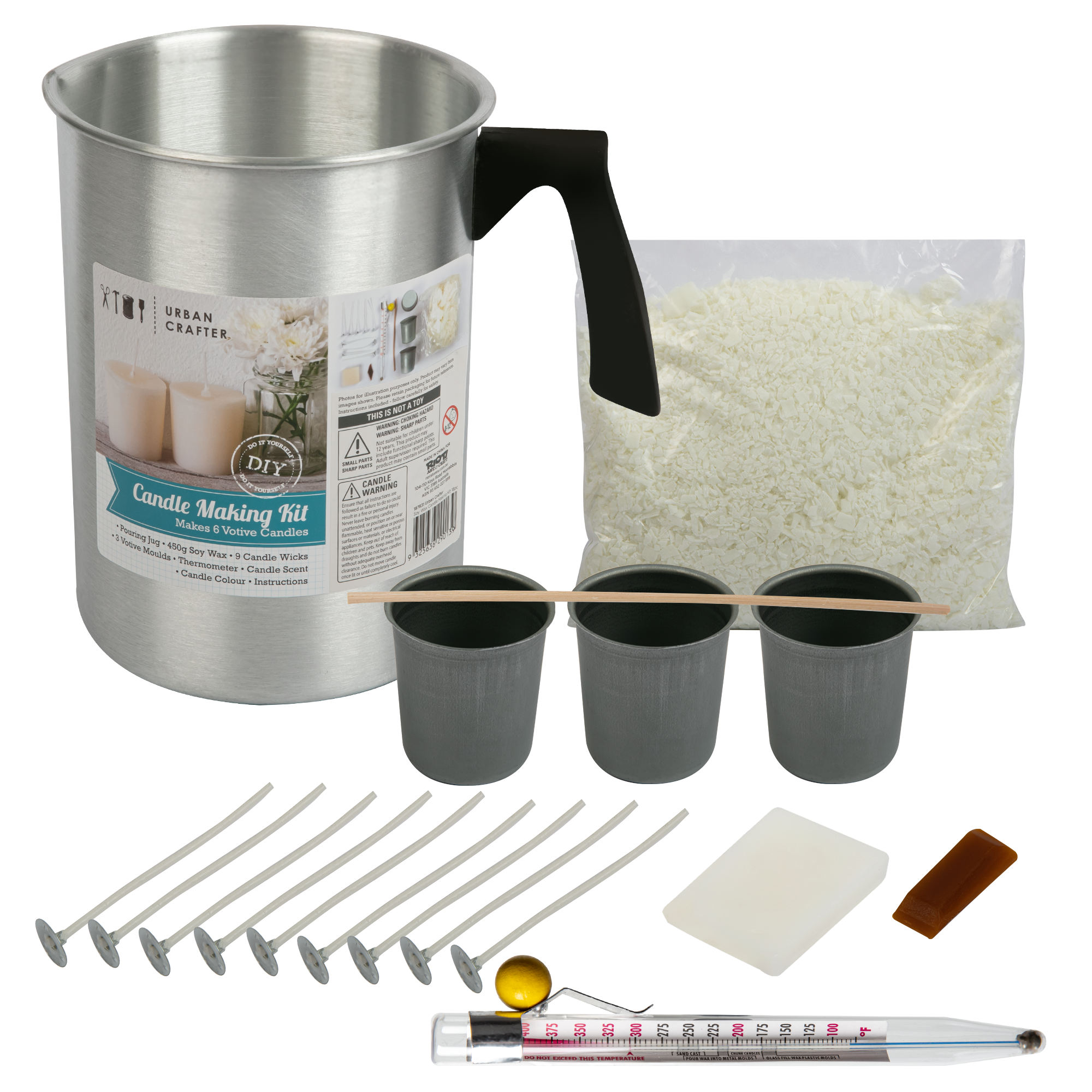 Image of Urban Crafter Soy Wax Candle Making Kit (19 Pieces)