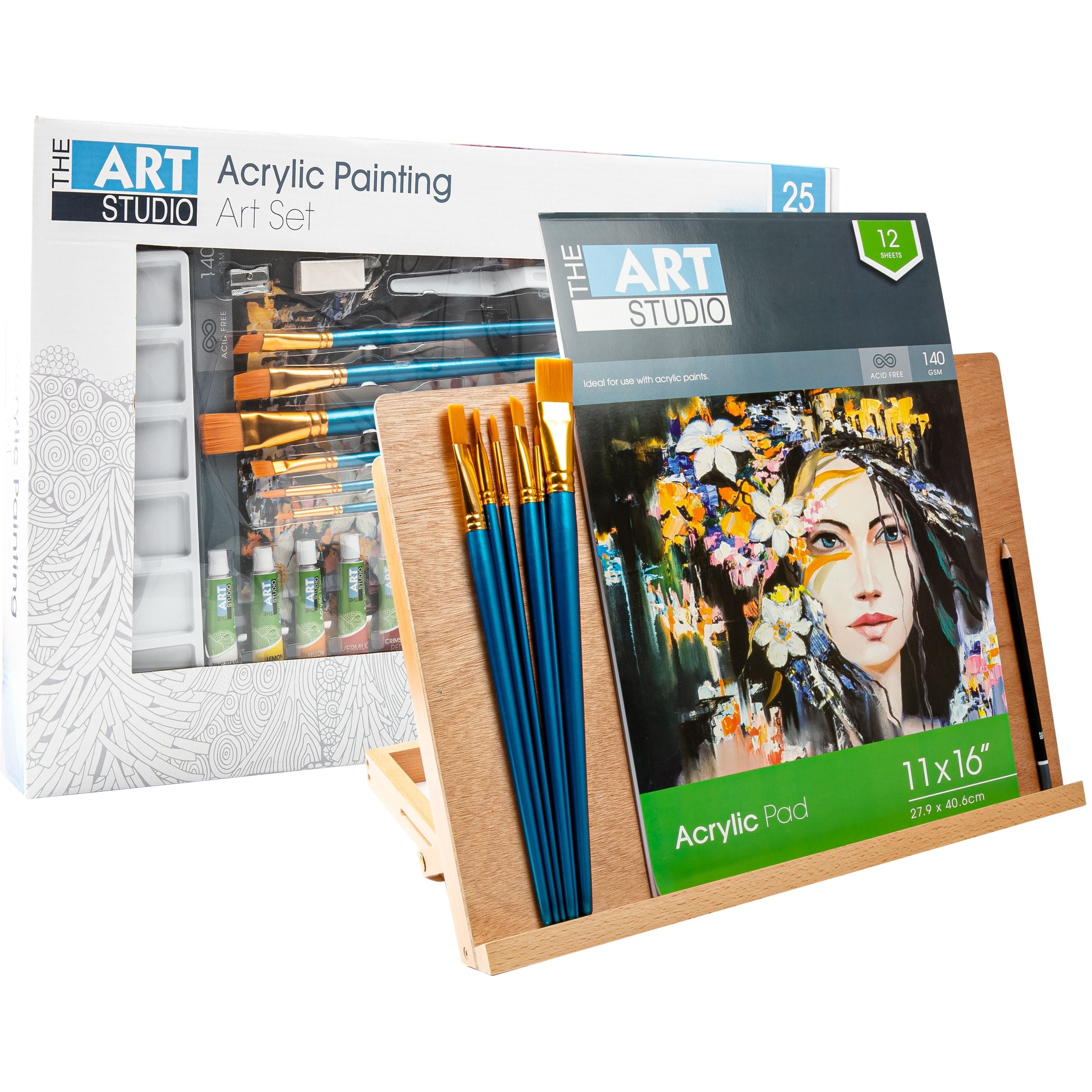 Image of Art Studio Acrylic Easel Set 25pc