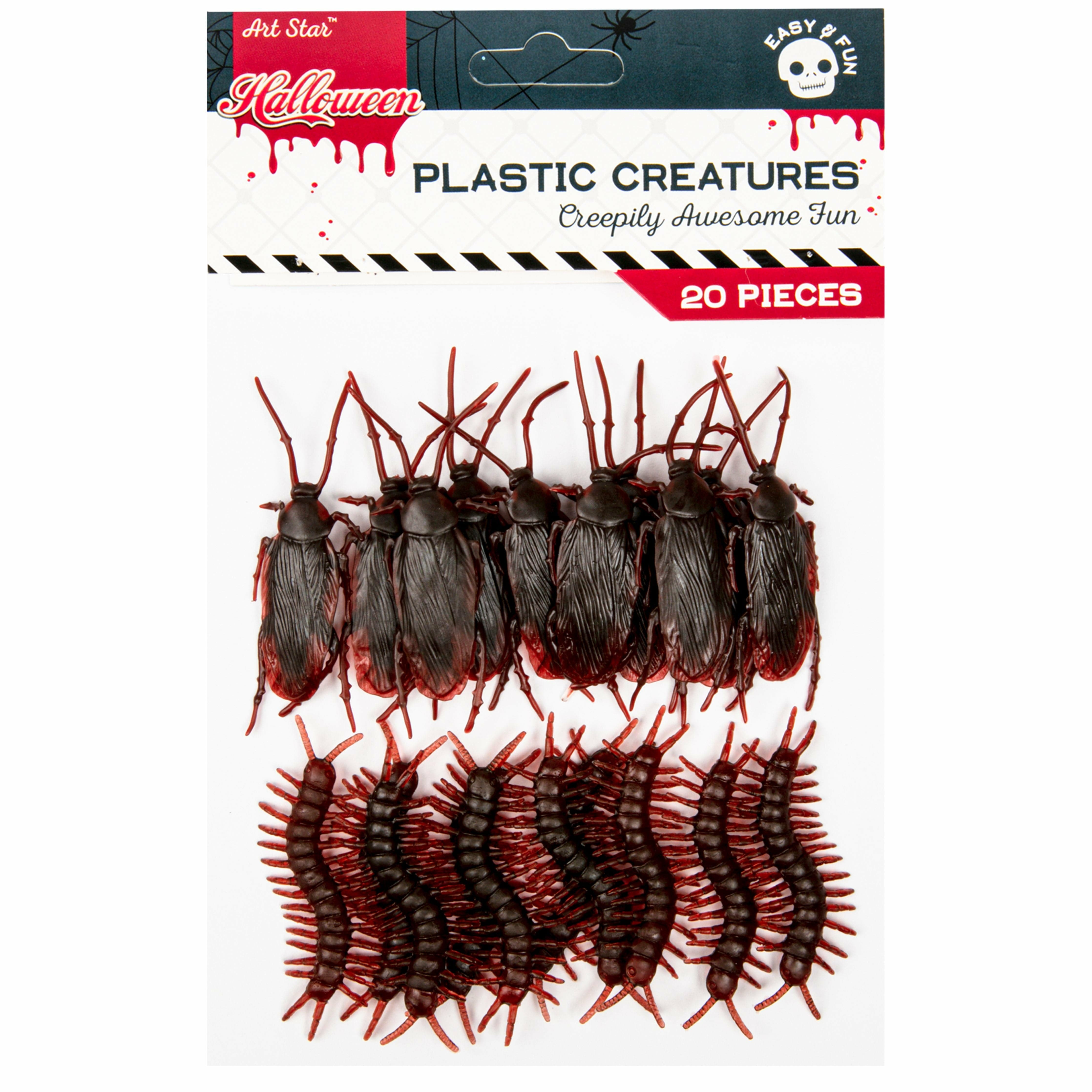 Image of Art Star Halloween Plastic Creatures 20 Pieces 17 x 12.5cm