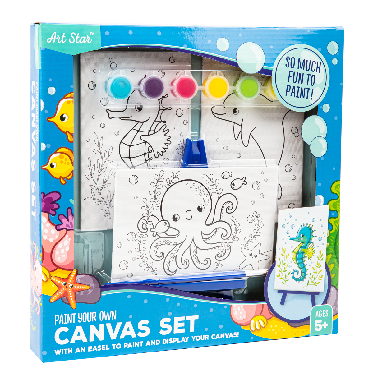 Image of Art Star Canvas and Easel Set Makes 3