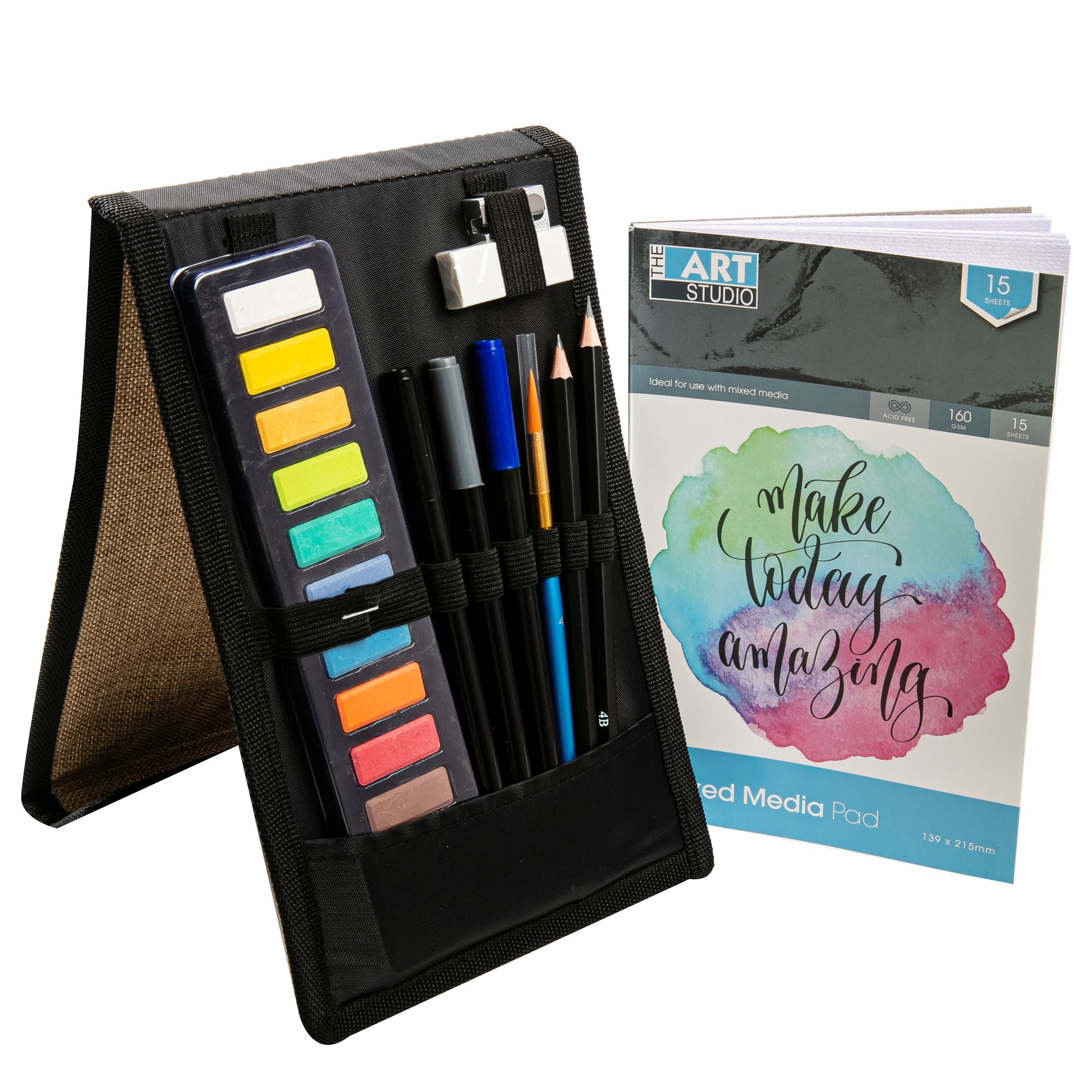 Image of The Art Studio Mixed Media Travel Art Set 19 Pieces