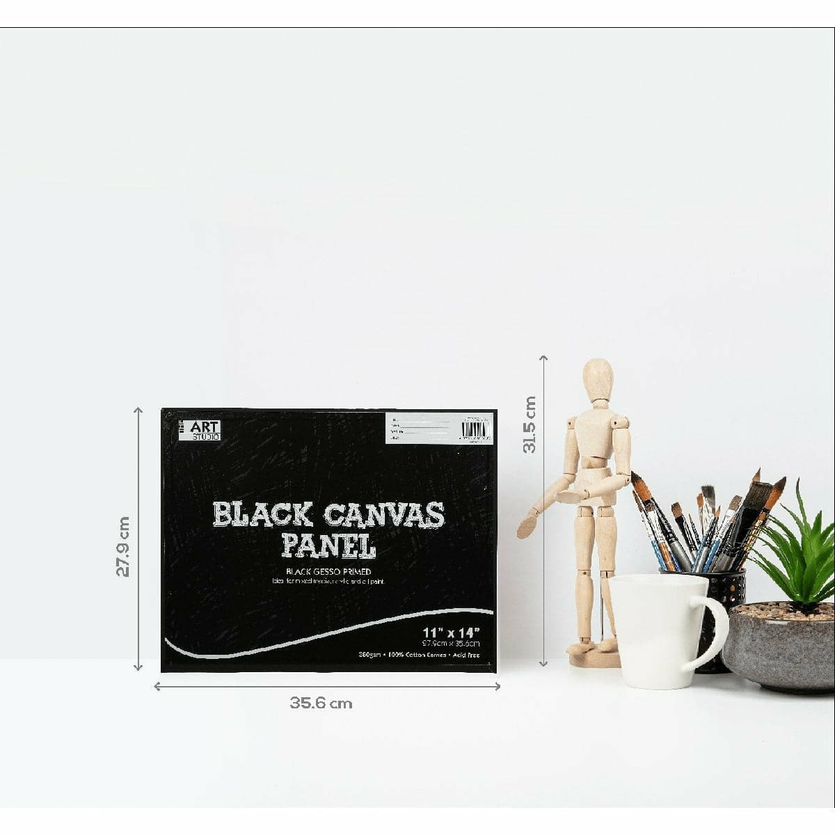 Image of The Art Studio 11 x 14 inch Canvas Panel Black 27.94 x 35.56cm