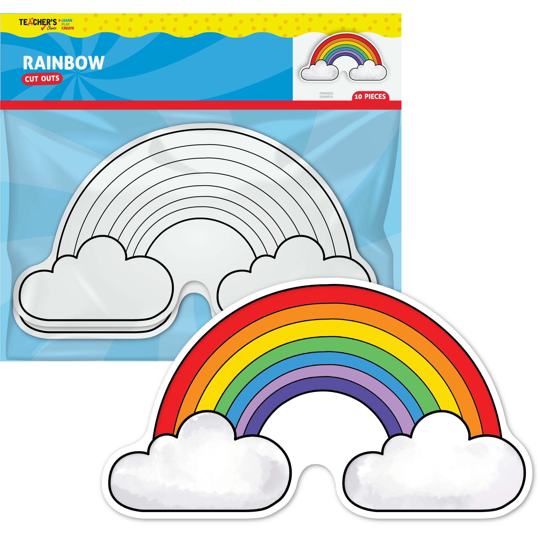 Image of Teachers Choice Paper Shapes Rainbow (10 Piece)