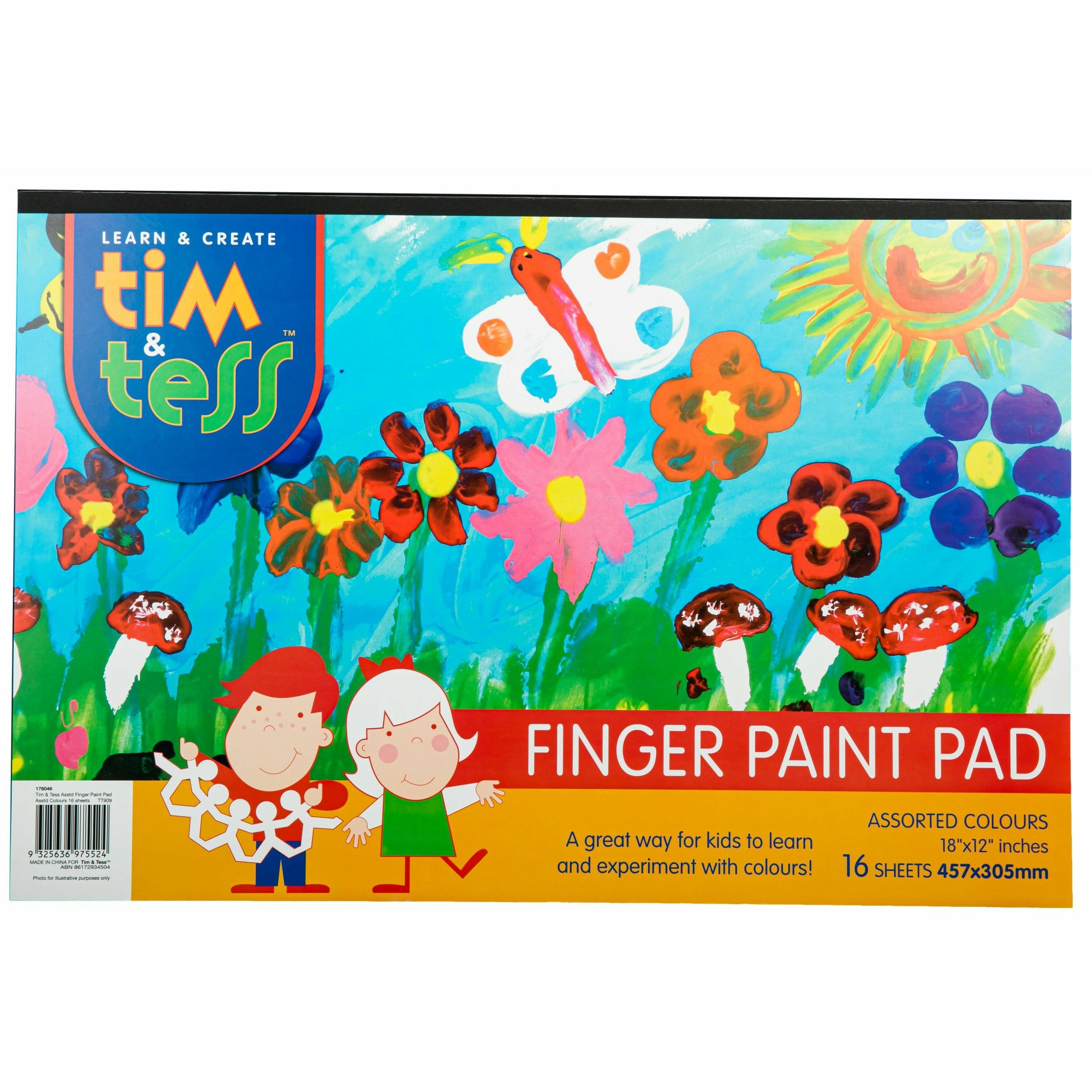 Image of Tim & Tess Finger Paint Pad 30cm x 45cm 16 Assorted Colour Sheets