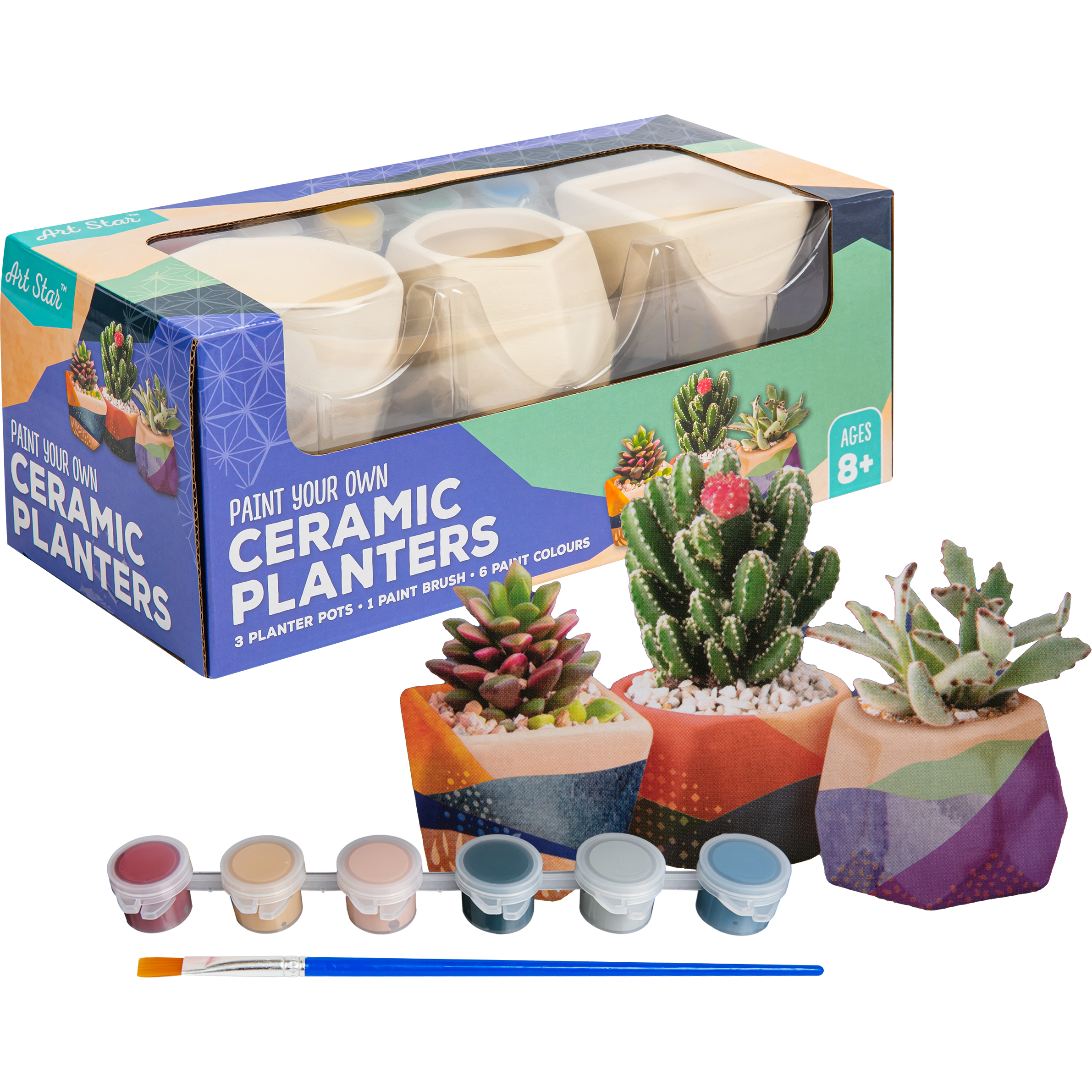 Image of Art Star Paint Your Own Ceramic Planters Kit