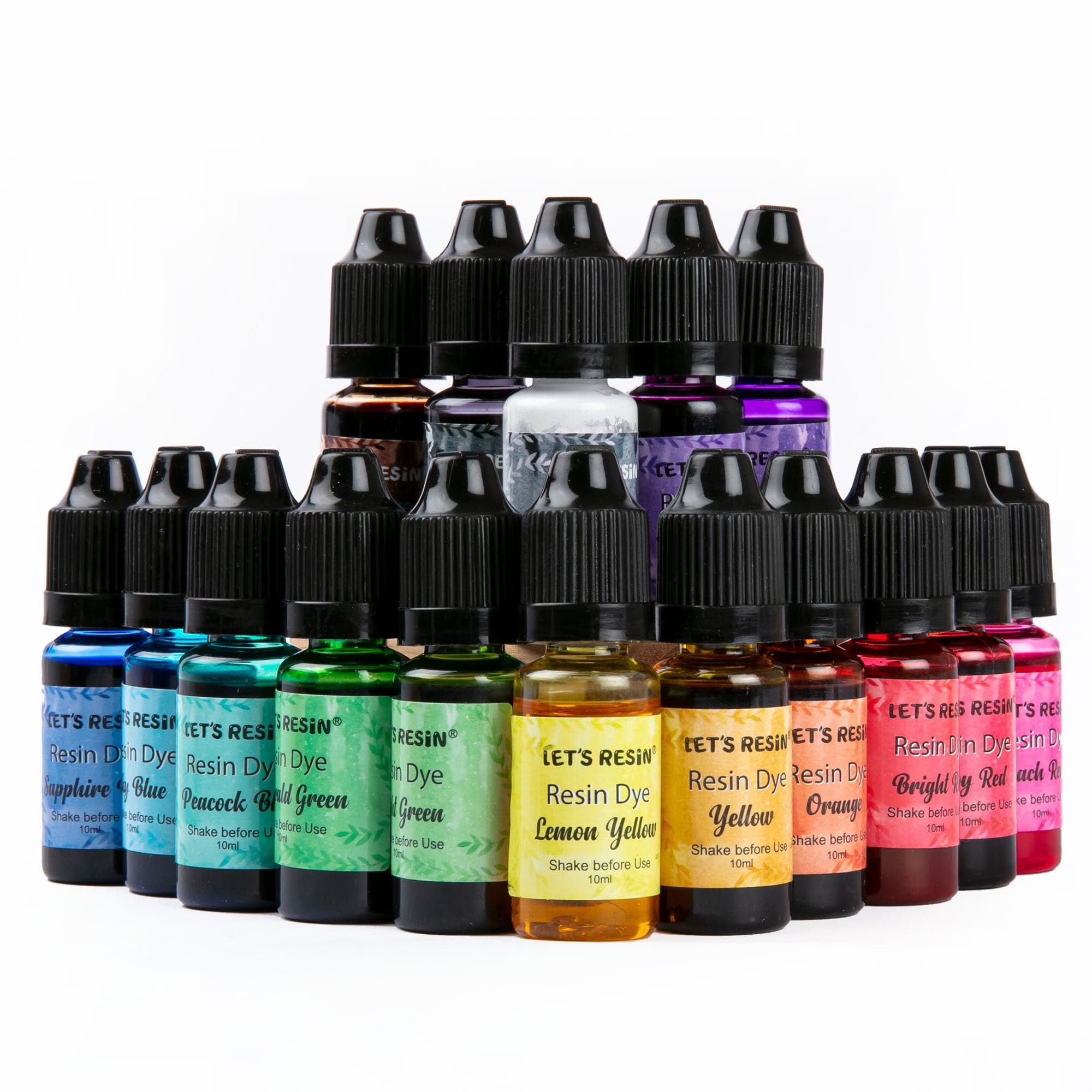 Image of Lets Resin Translucent Liquid Pigment Dye- 16 colours x 10ml each