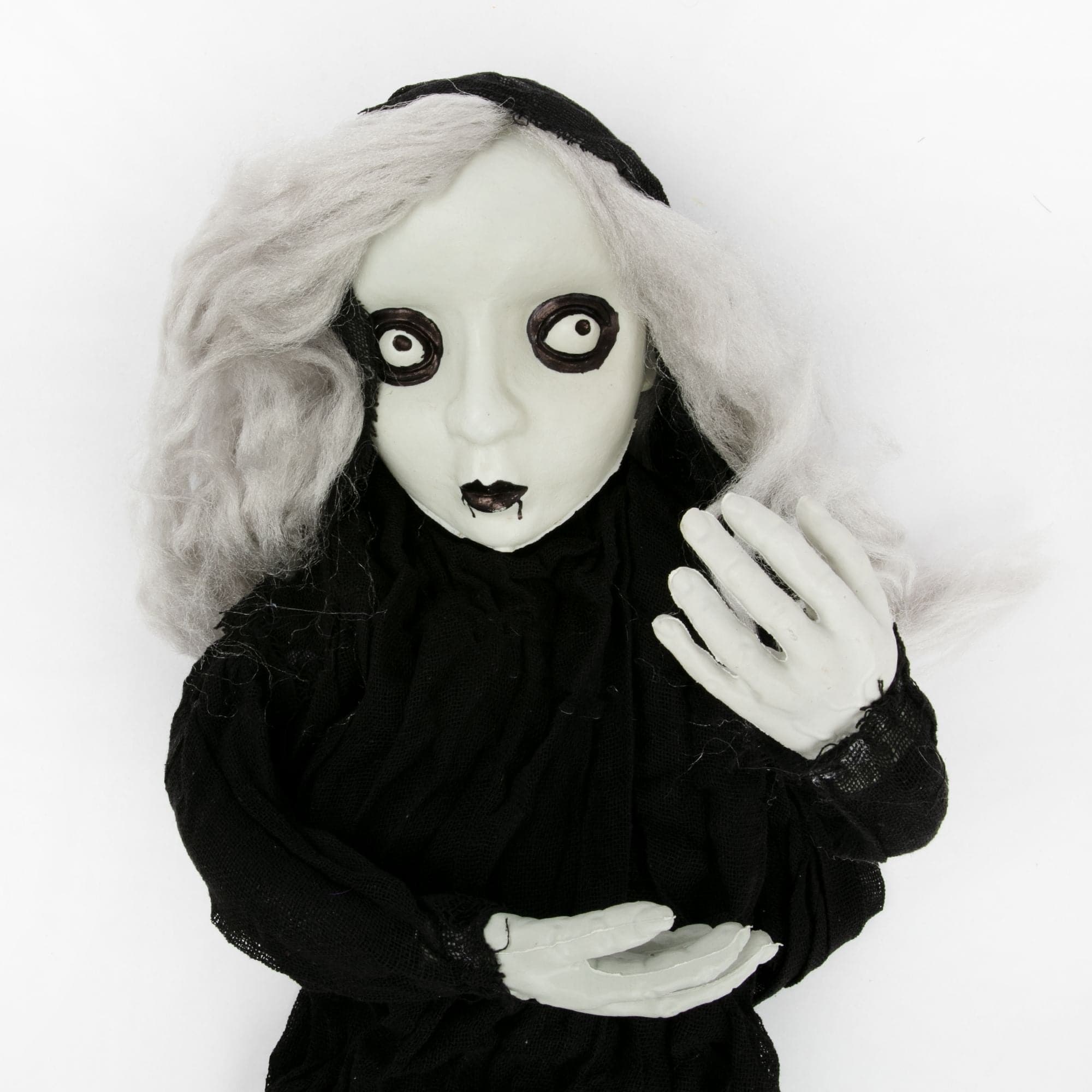 Image of Hanging Zombie Girl in Black Cloak 110cm