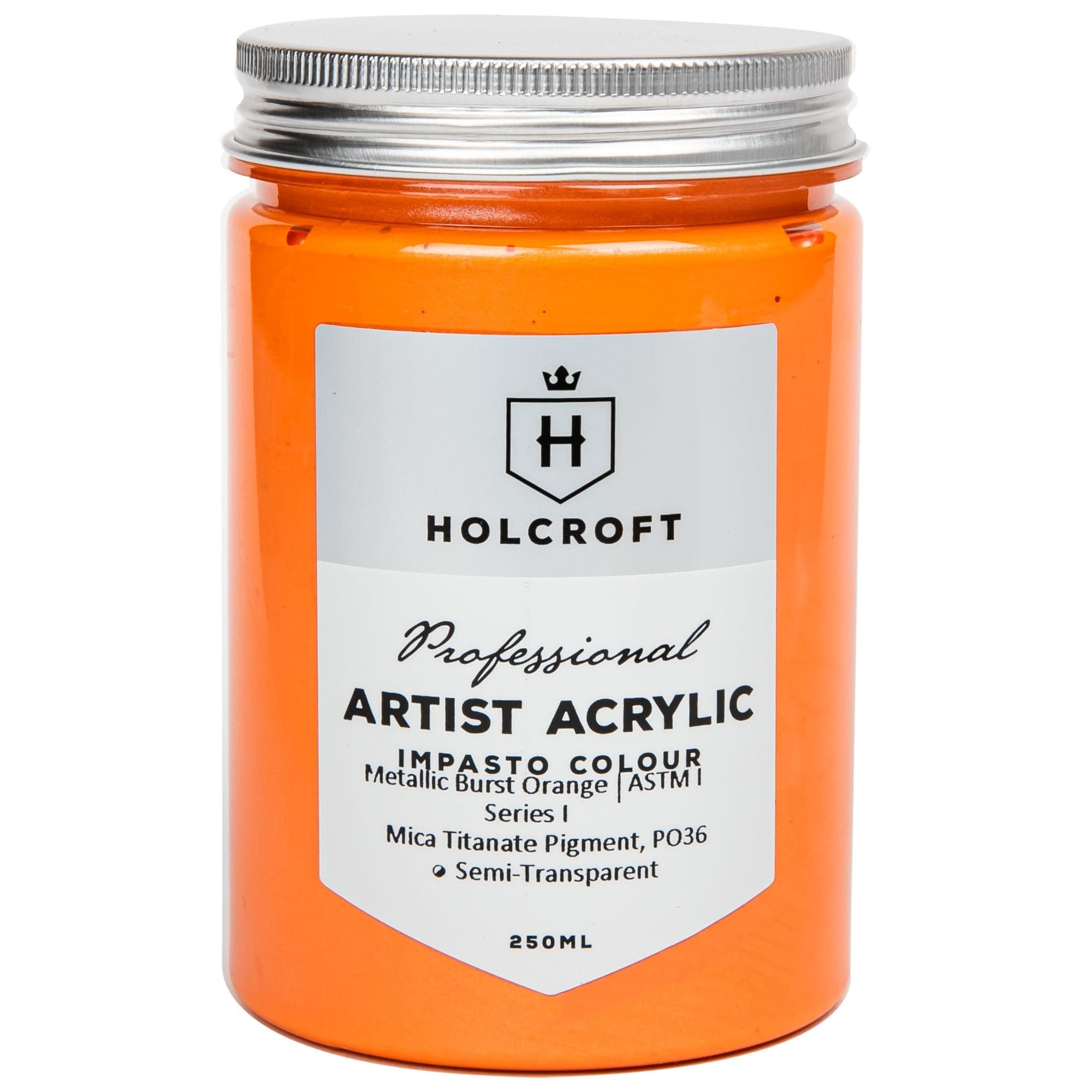 Image of Holcroft Professional Impasto Acrylic 250ml Series 1 Metallic Burst Orange