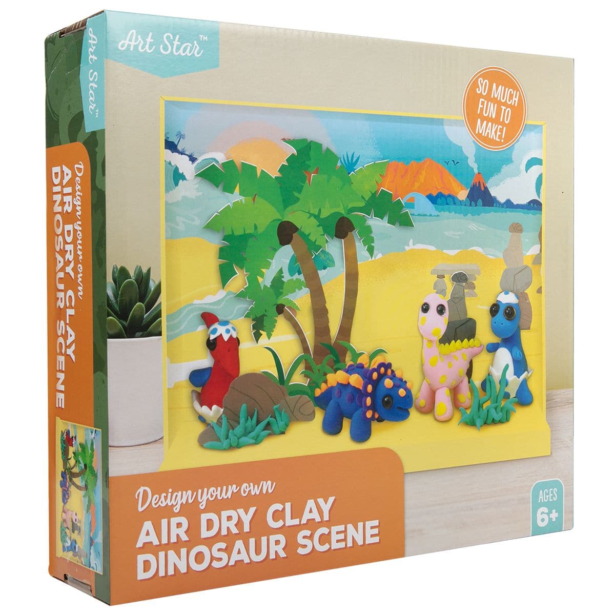 Image of Art Star Design Your Own Air Dry Clay Dinosaurs Scene