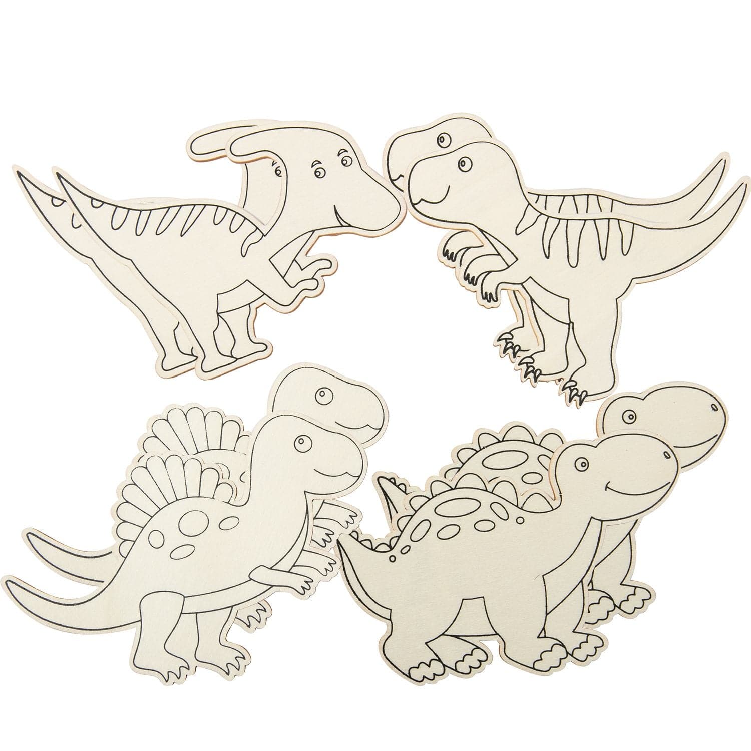 Image of Teacher's Choice Plywood Shapes Dinosaurs 8pc