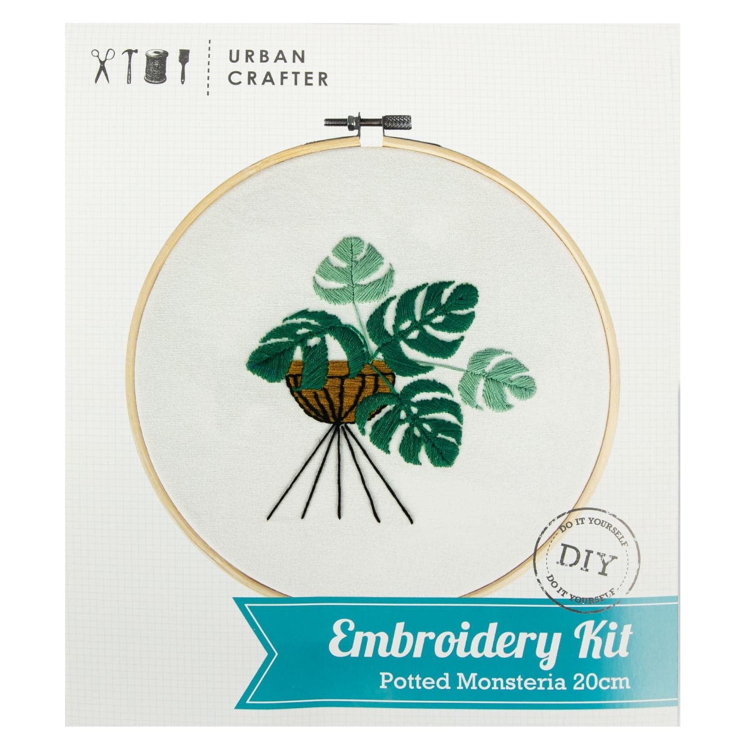 Image of Urban Crafter Embroidery Kit Potted Monstera