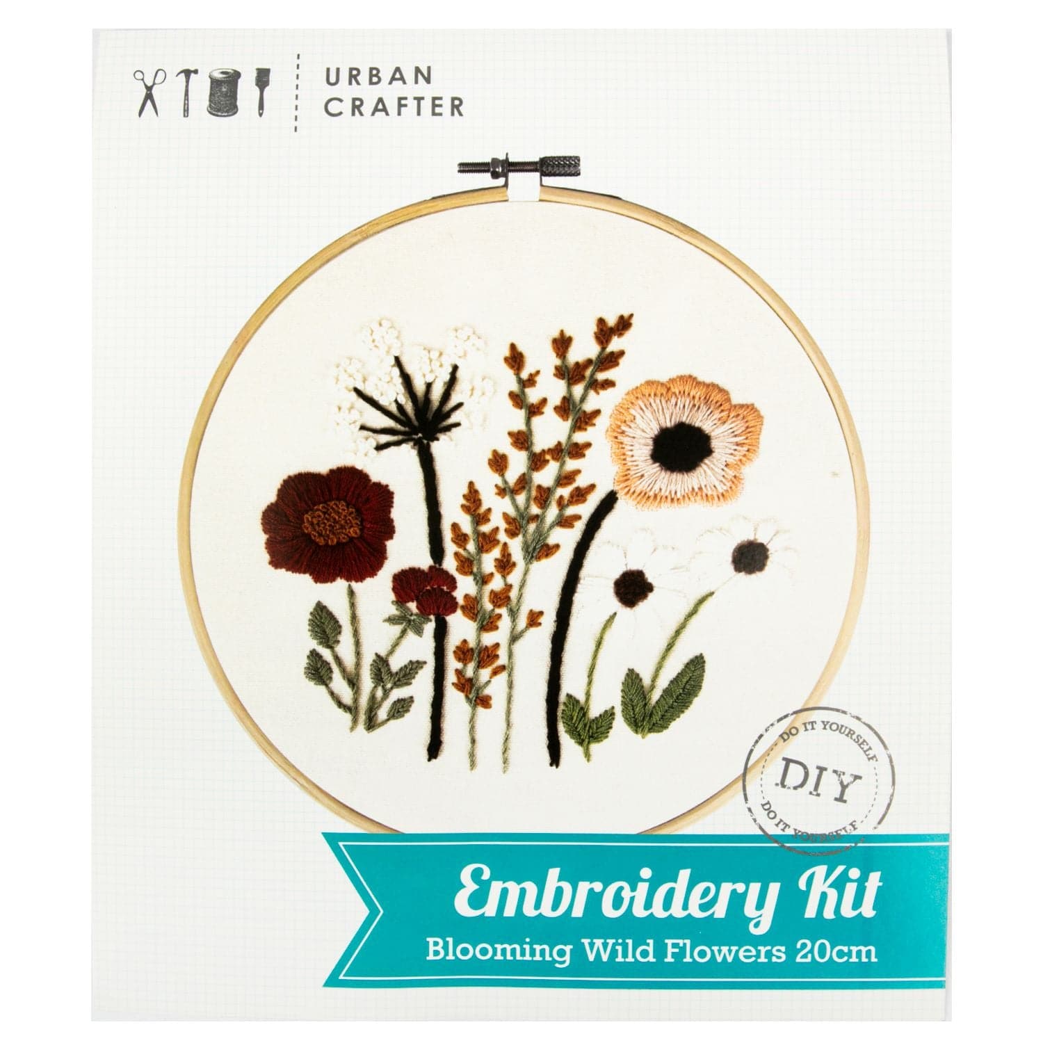 Image of Urban Crafter Embroidery Kit Blooming Wild Flowers