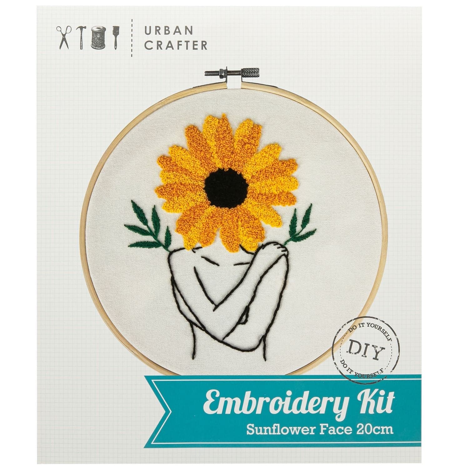 Image of Urban Crafter Embroidery Kit Sunflower Face