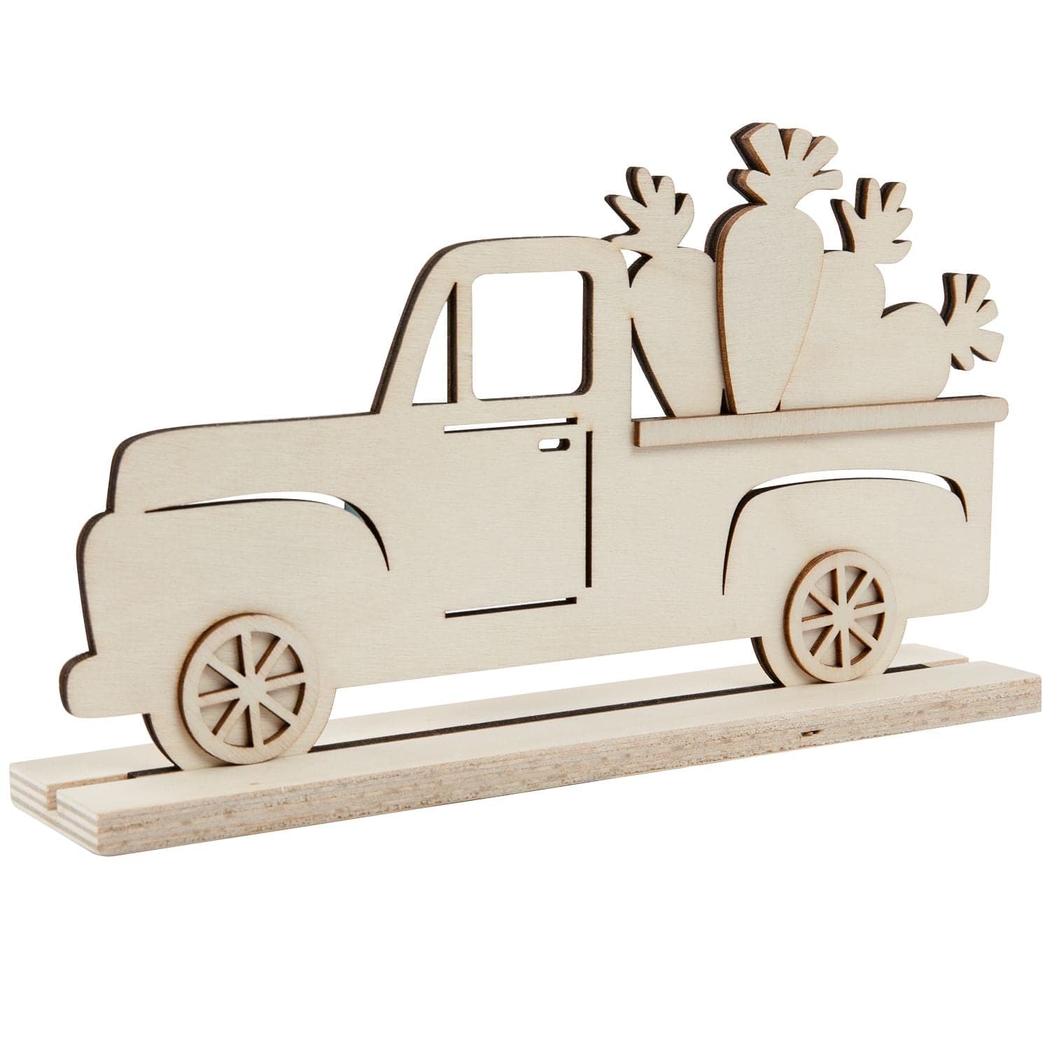 Image of Art Star Easter Plywood Table Décor Truck with Carrots 22 x 4.5 x 13cm